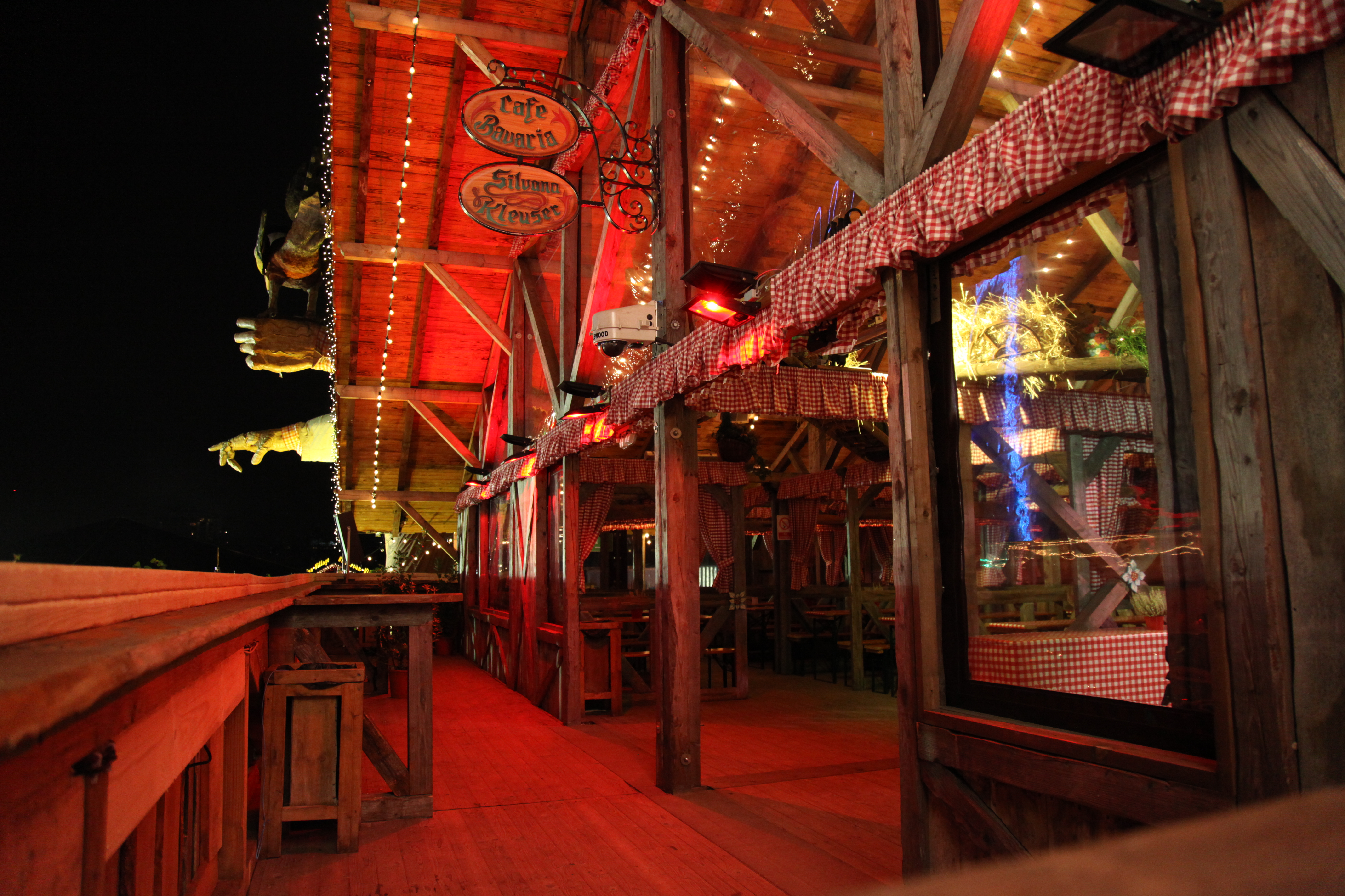 Rustic Cafe Bavaria venue with warm lighting, perfect for events and celebrations.