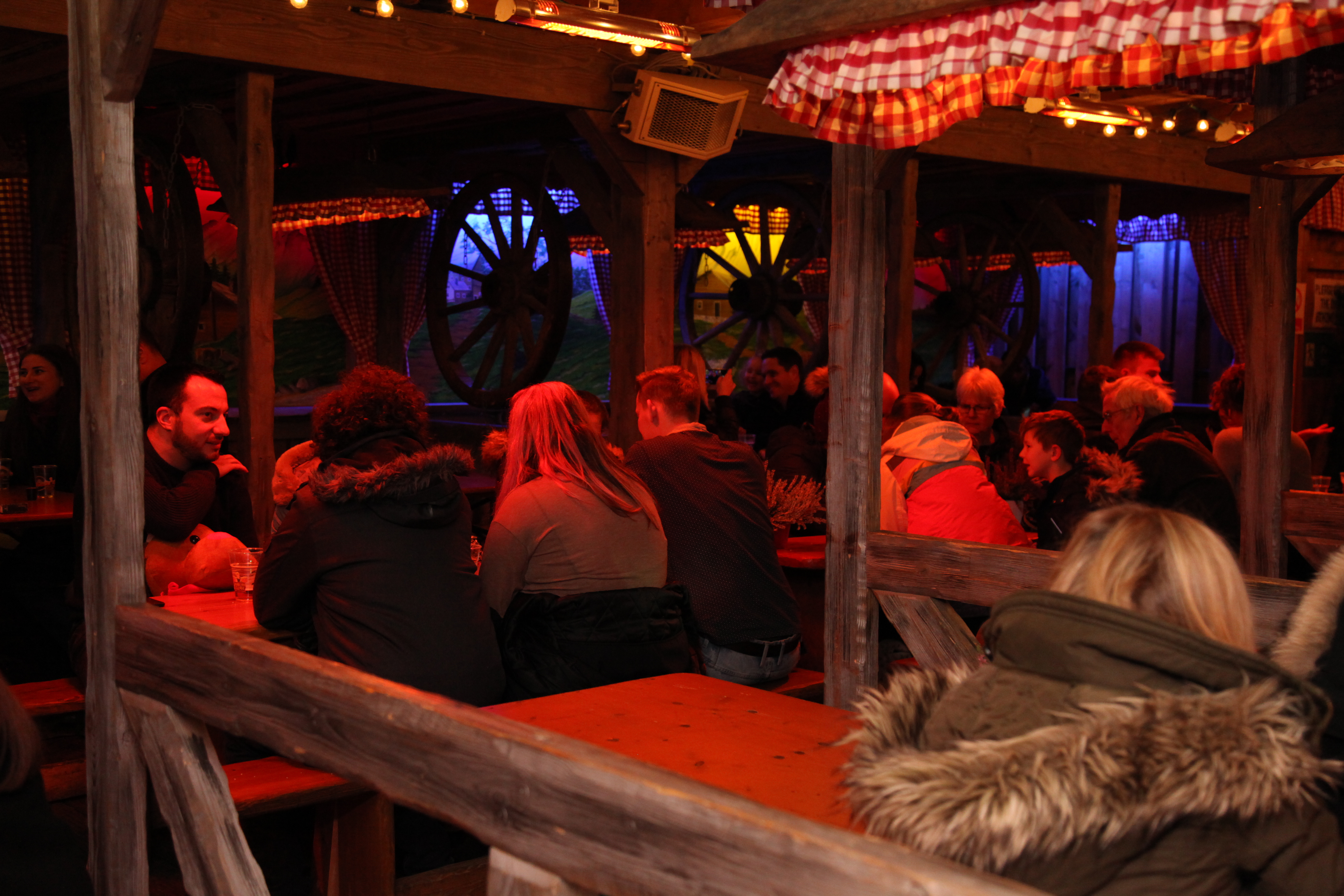Cafe Bavaria - Unten: rustic venue with warm lighting, perfect for networking events and gatherings.