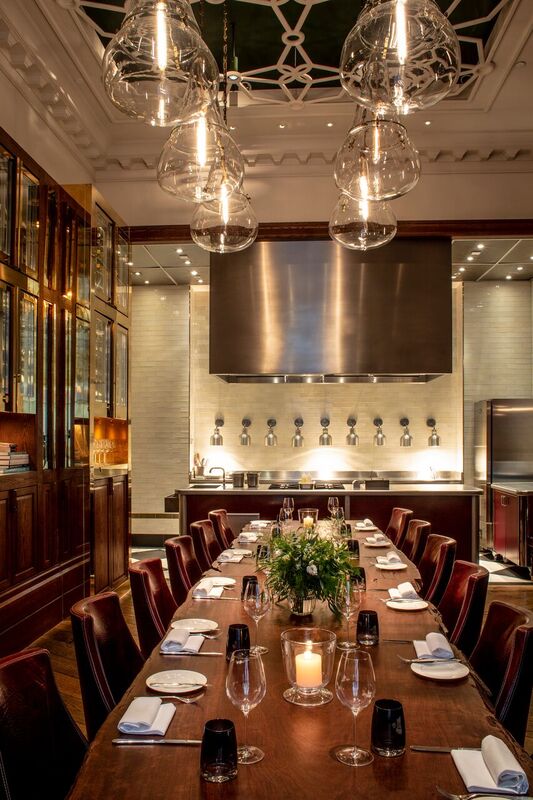 Private dining room at Kerridge's Bar & Grill, elegant setting for corporate dinners and events.