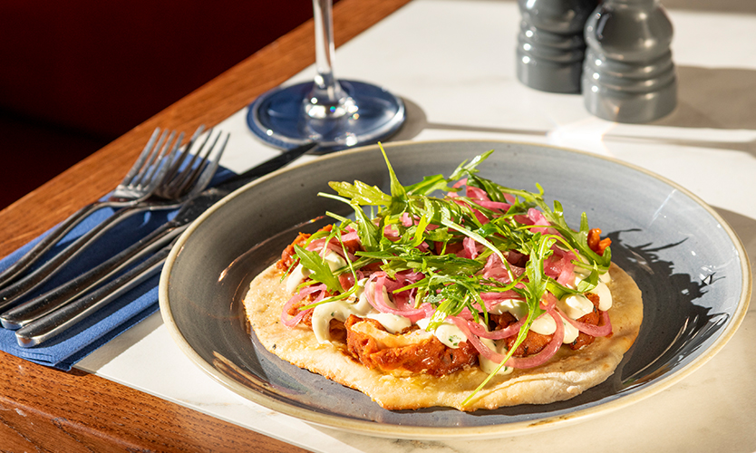 Elegant plated dish in Burleigh Court Conference Centre for upscale events.