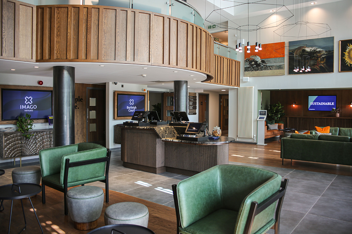 Large meeting space in Burleigh Court, ideal for events and conferences with modern design.