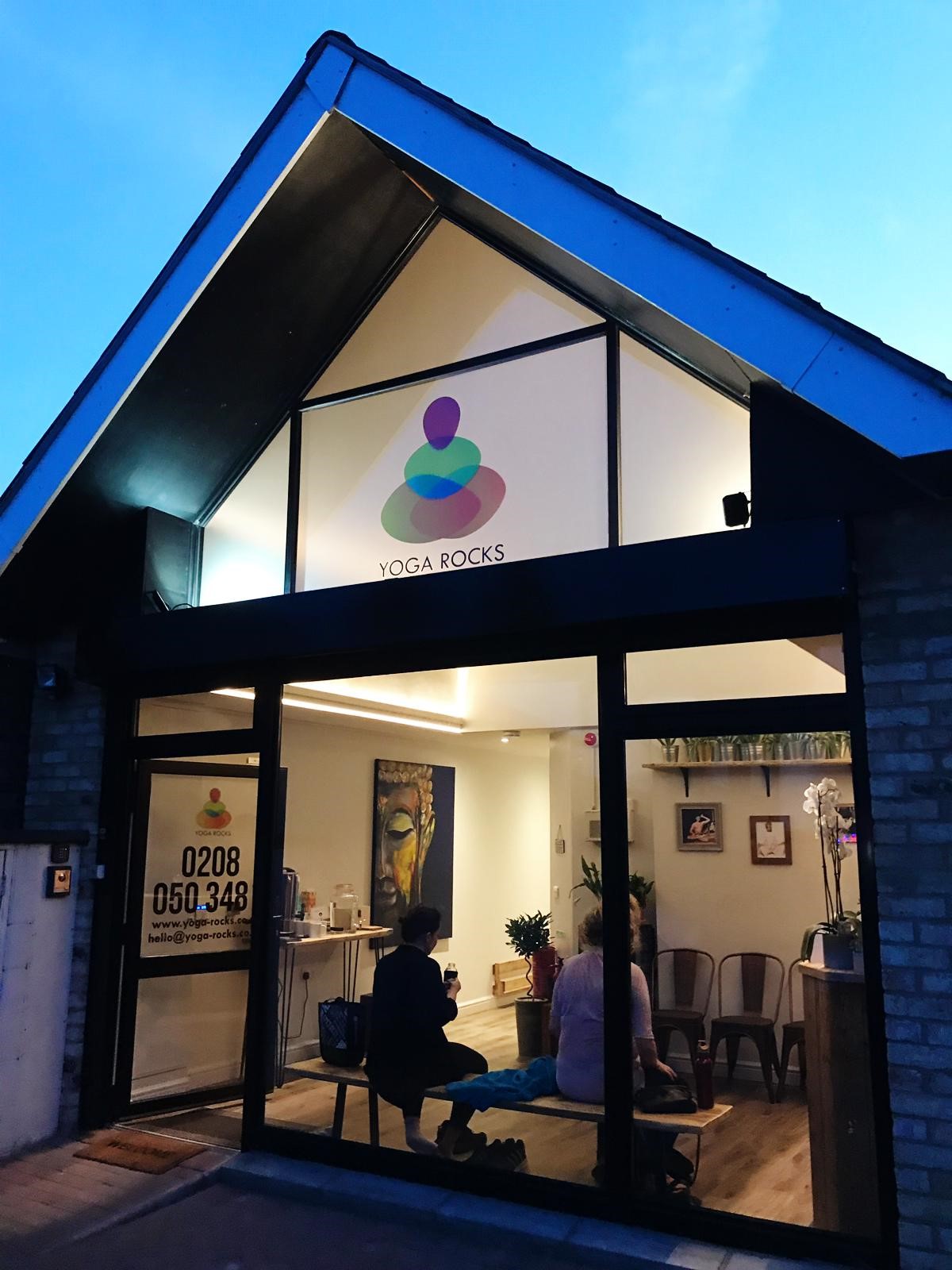 Yoga Rocks studio with modern design, perfect for wellness retreats and mindfulness sessions.