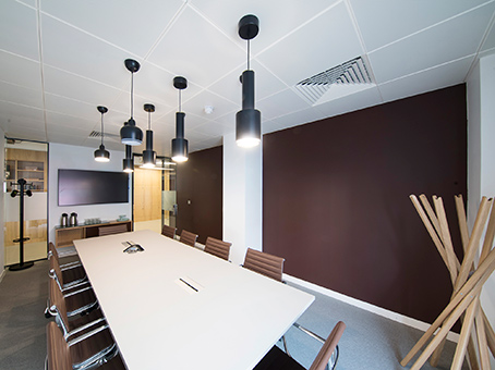 Modern conference room at The Steine, featuring a sleek table for effective meetings.