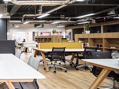 Modern open-concept workspace at Young in Spaces, Charing Cross, ideal for events and meetings.