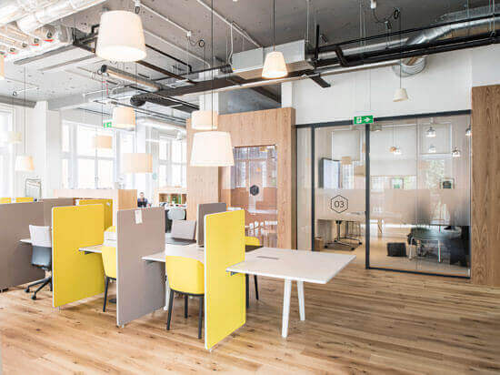 Modern meeting room with flexible seating for collaborative events at Spaces Oxford Circus.