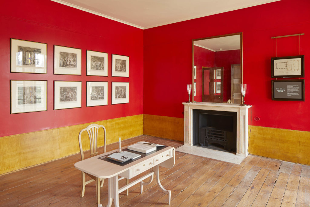 Soane Suite with red walls, ideal for intimate gatherings and creative workshops.