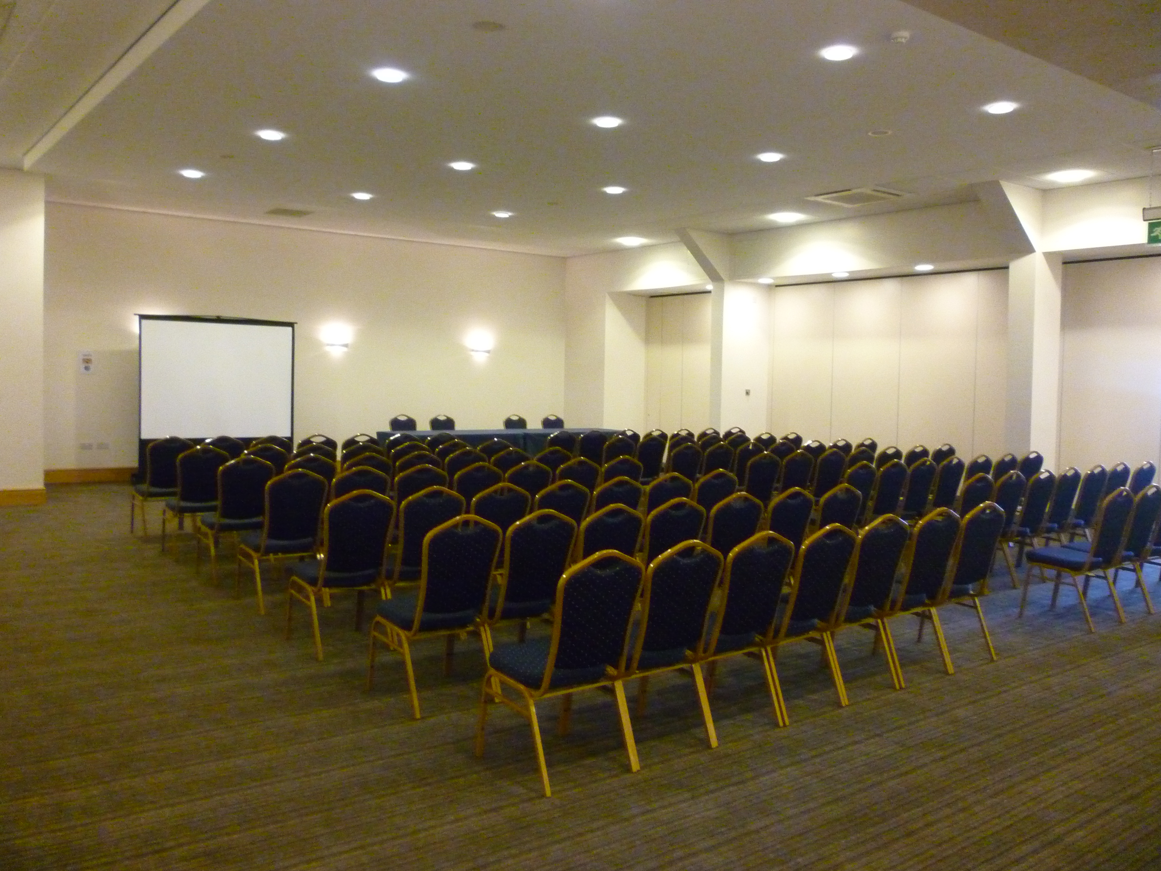 Conference setup at The Oak Trees, NAEC Stoneleigh with organized seating and presentation area.