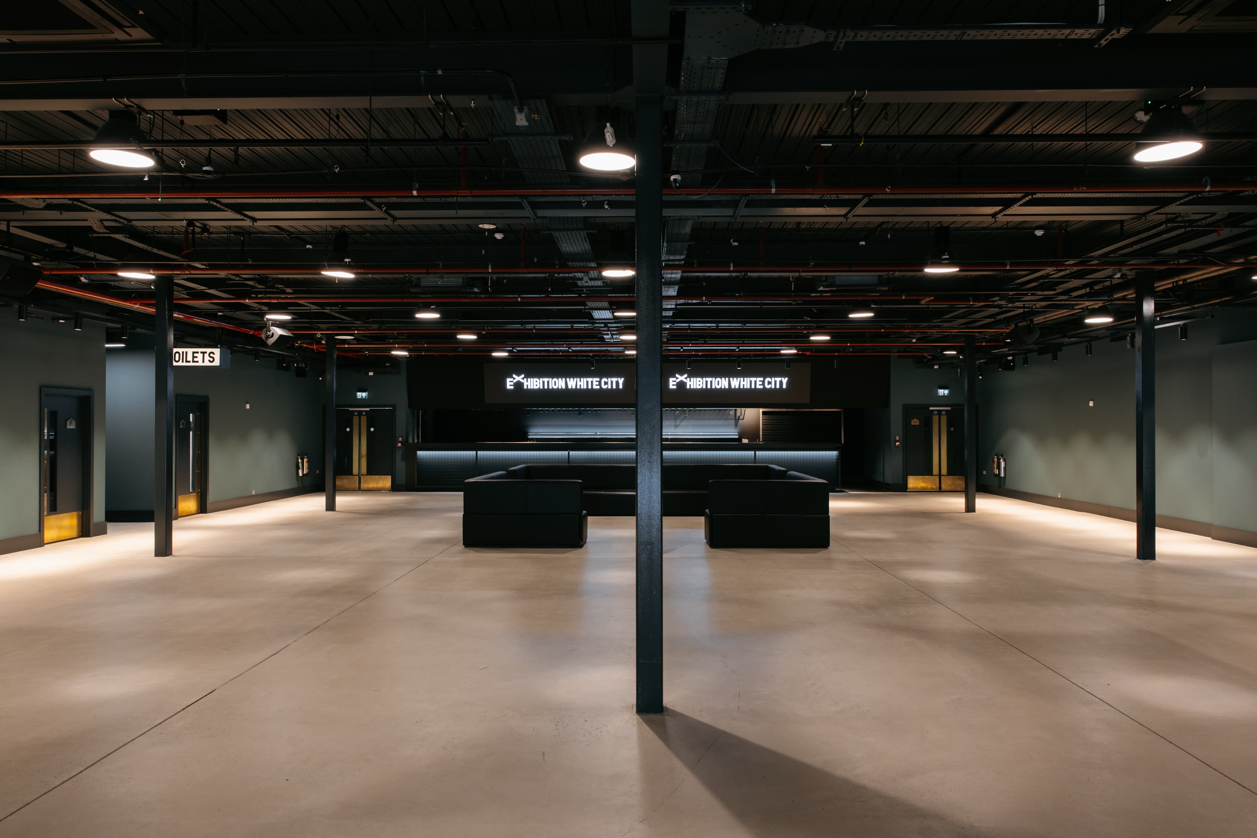 Industrial event venue in White City with integrated bar, ideal for brand activations and receptions.