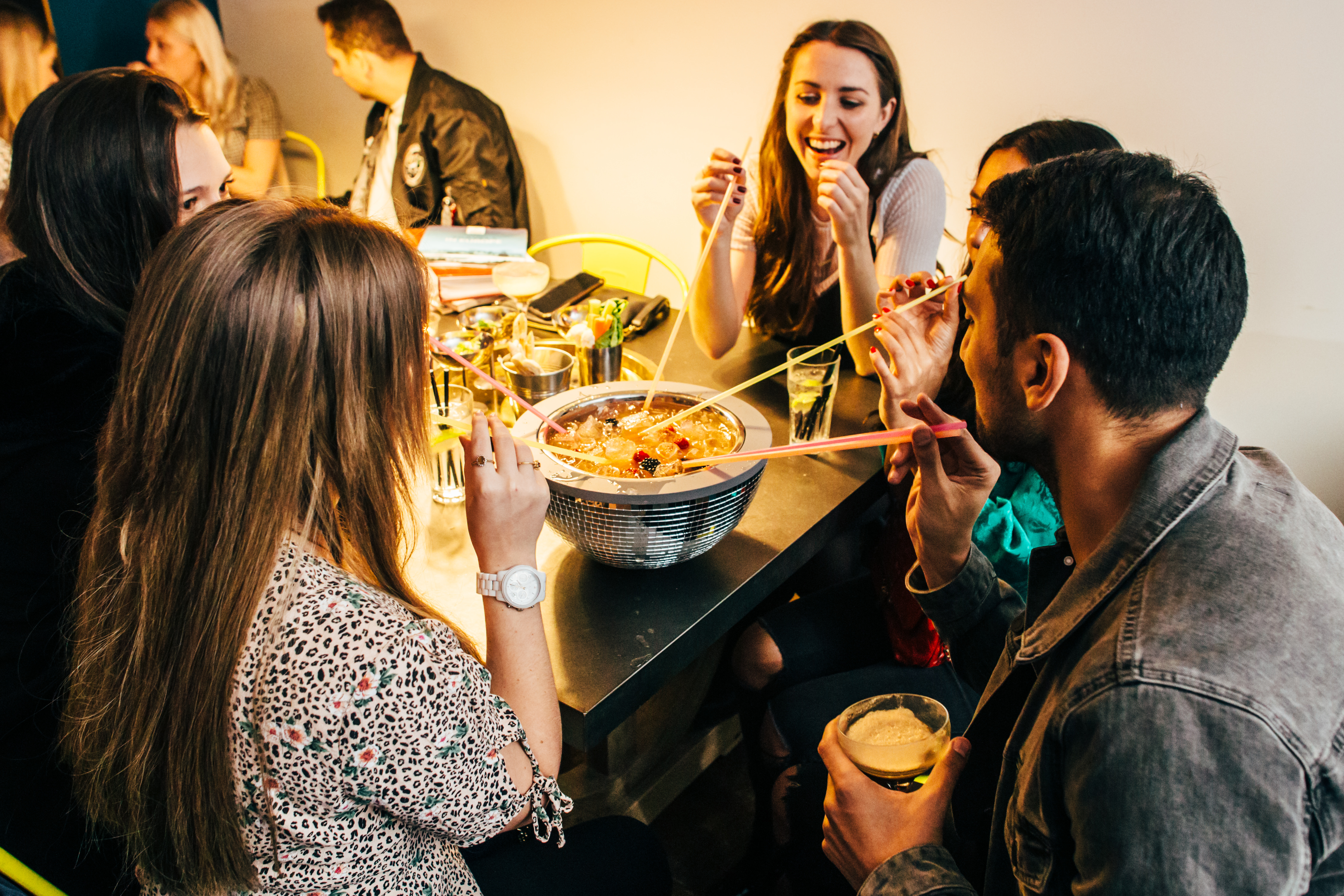 Lively social dining at The Little Yellow Door for networking and team-building events.