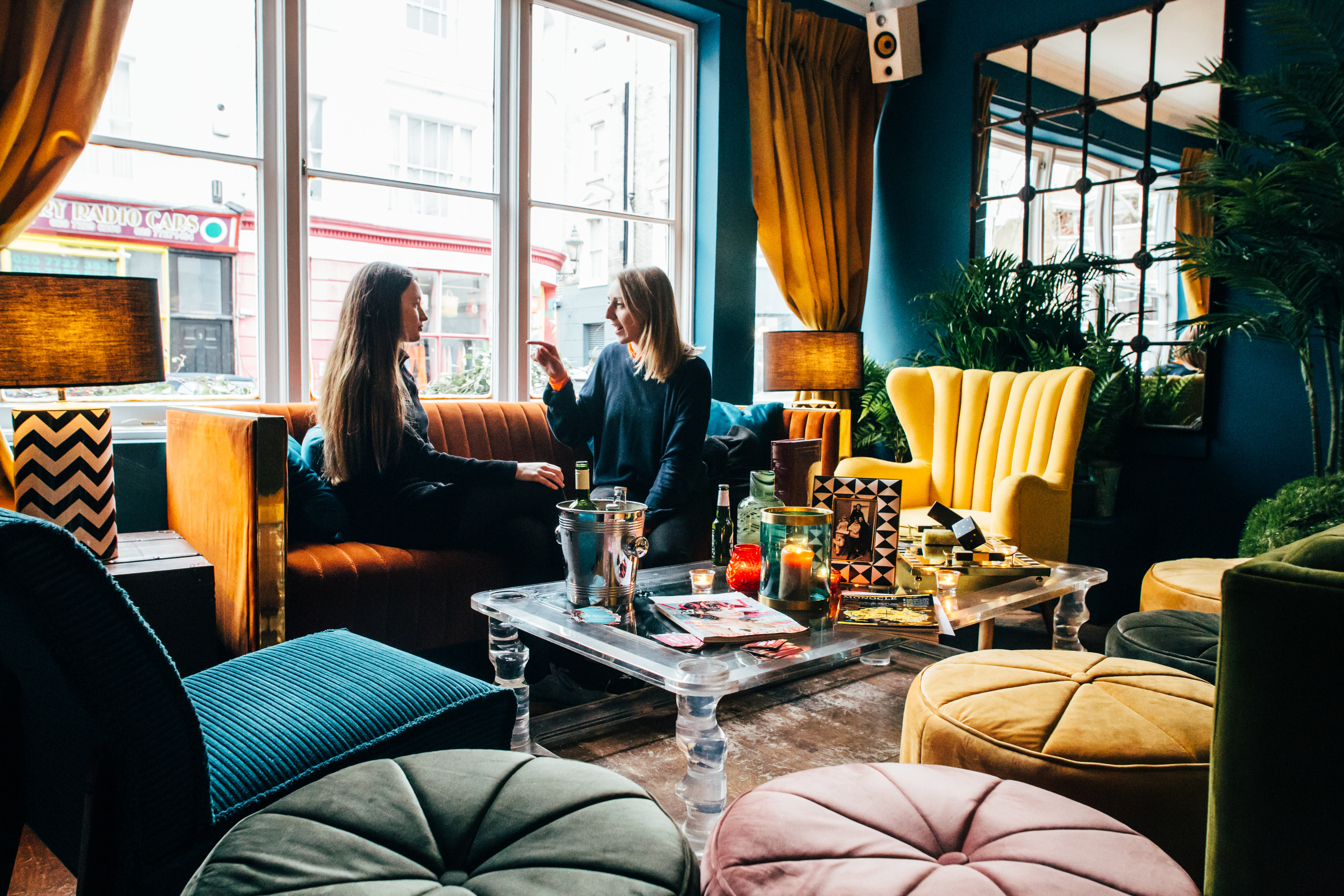 Vibrant lounge for informal meetings at The Little Yellow Door, ideal for networking events.