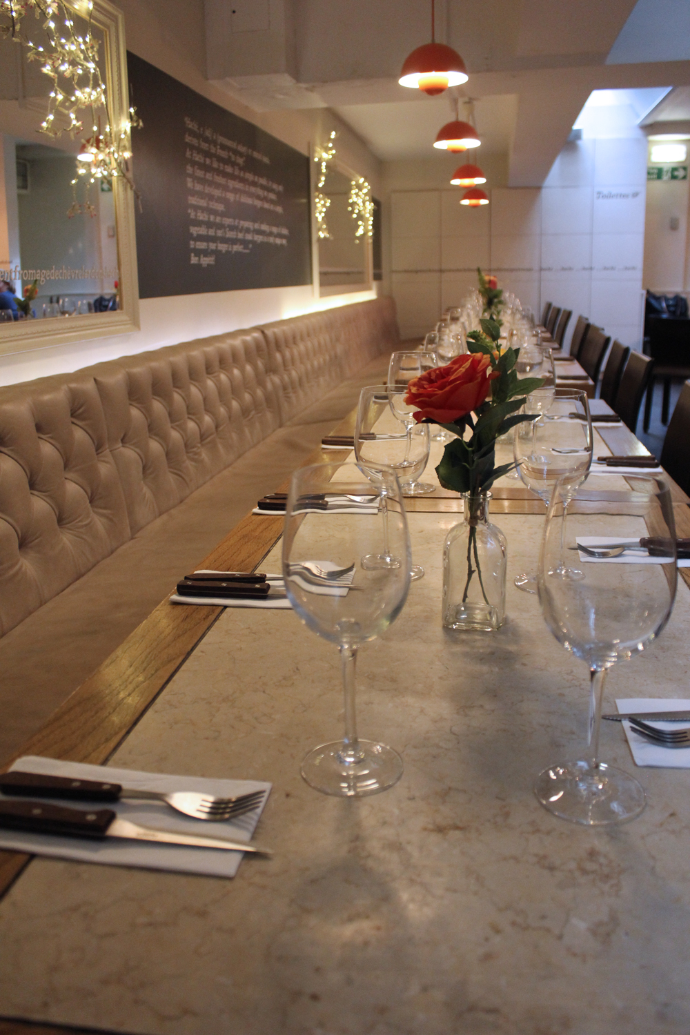 Elegant dining table setup in Hache Holborn for intimate gatherings or corporate dinners.