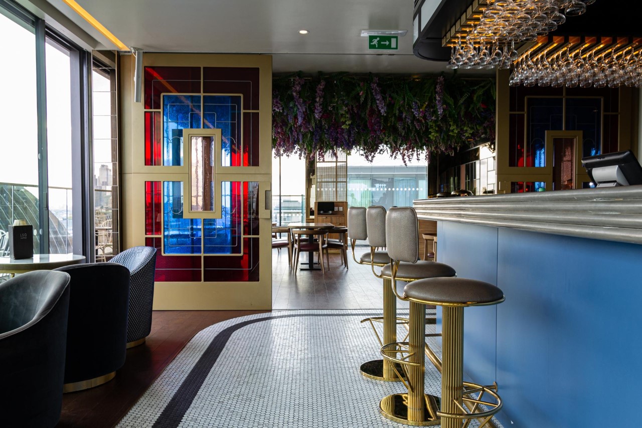 Stylish bar at The View @LSQ, perfect for networking events and cocktail receptions.