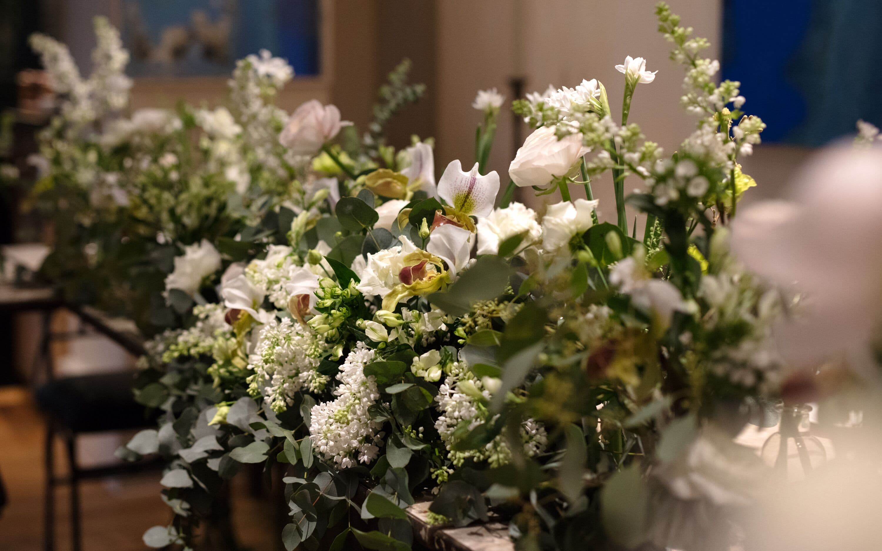 Elegant floral centerpiece at The Petersham, perfect for weddings and corporate events.