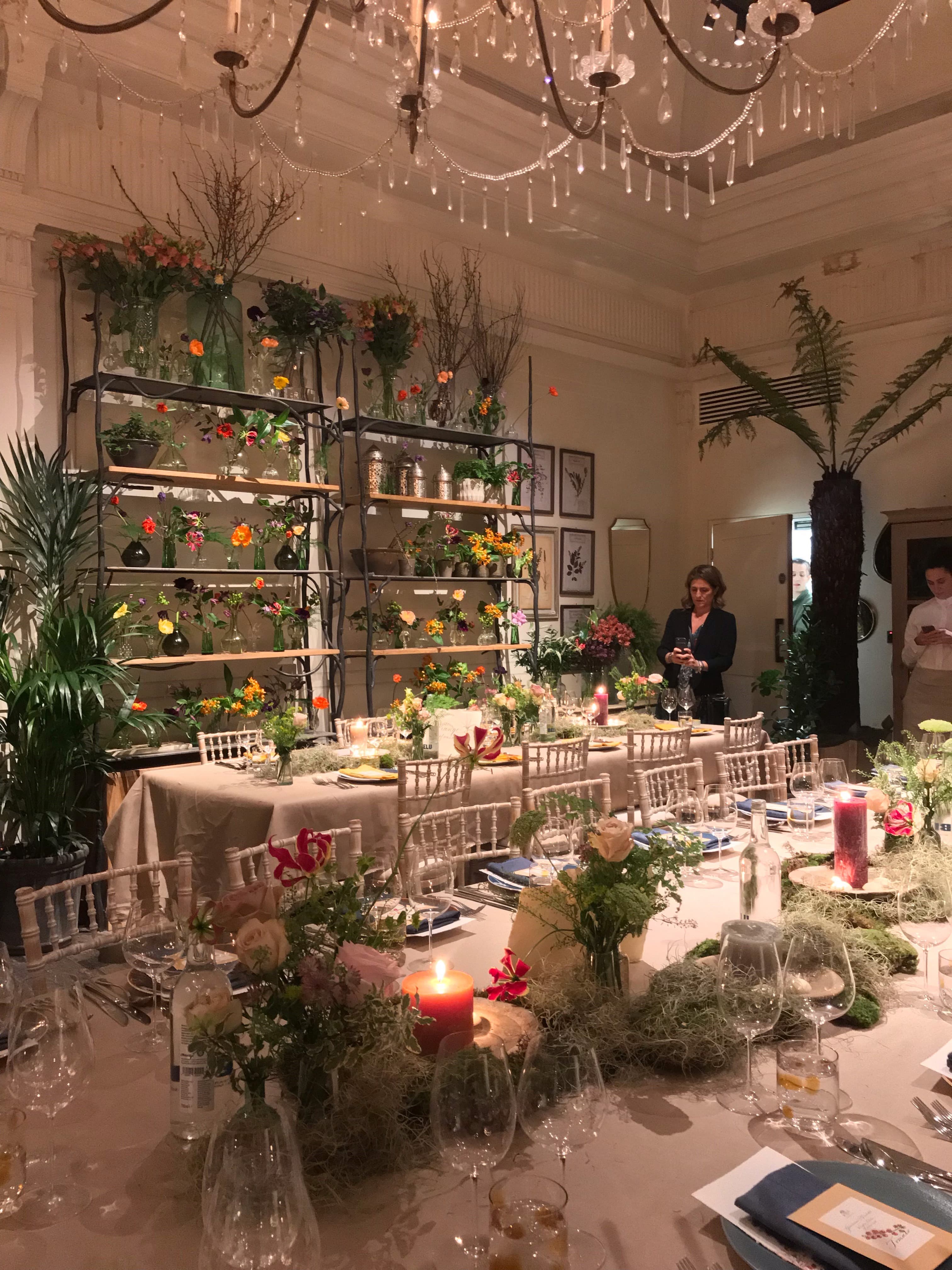 Elegant dining setup at Petersham Nurseries for upscale events and gatherings.