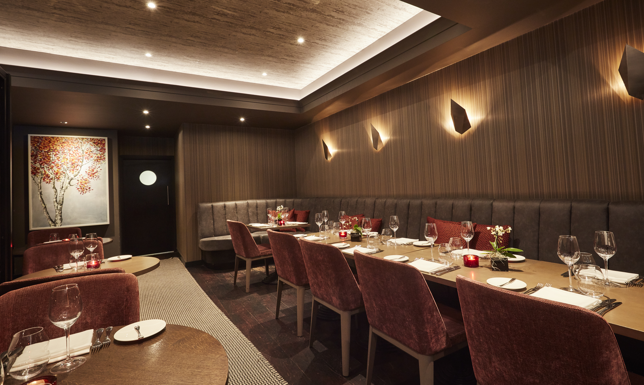 WAGYU ROOM dining space with elegant decor, ideal for intimate meetings and events.