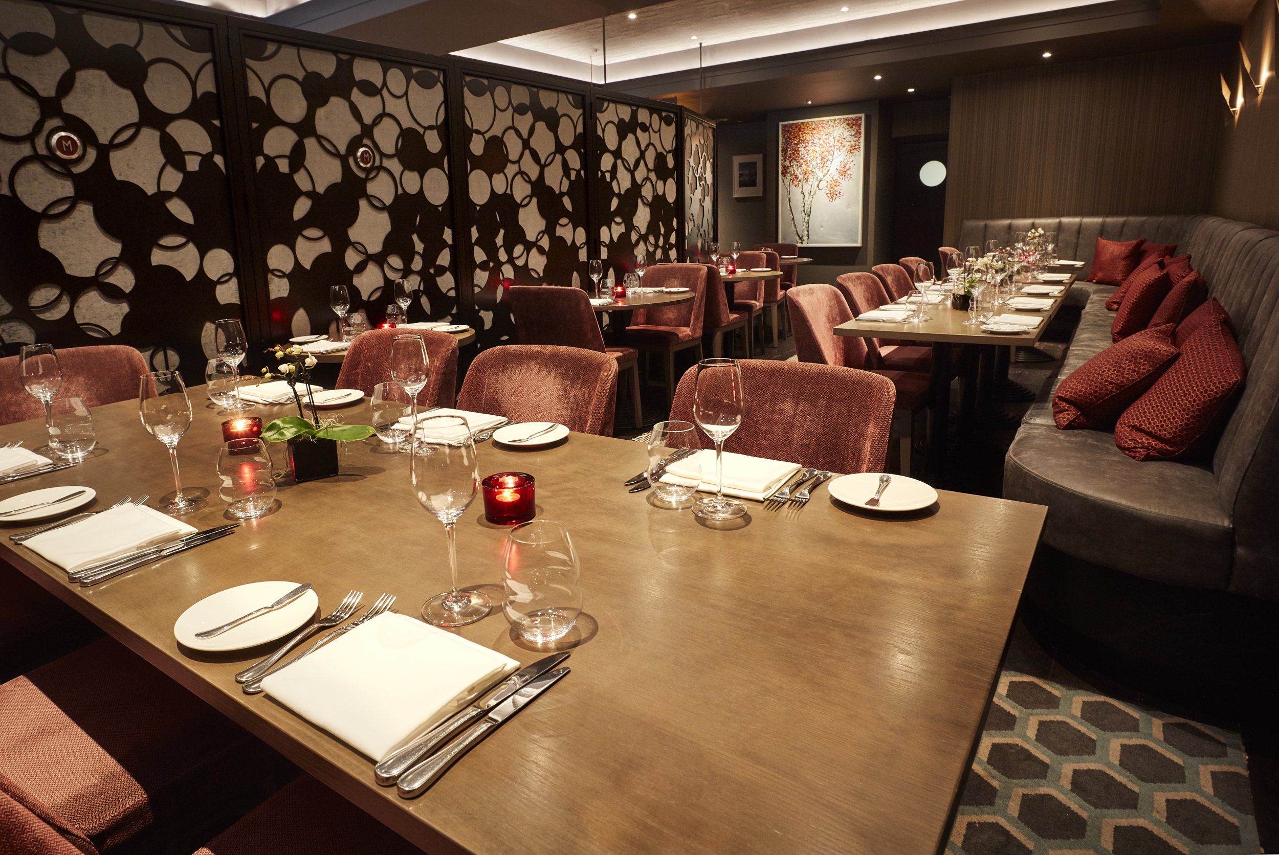 WAGYU ROOM dining space with elegant decor for corporate events and private dinners.