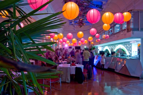 Brighton Dome Foyer Bar with colorful lanterns, ideal for events and celebrations.