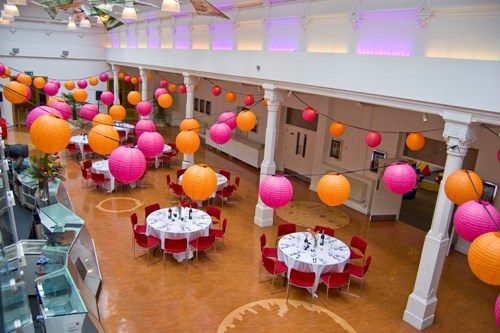 Brighton Dome Foyer Bar with colorful lanterns, perfect for celebrations and corporate events.