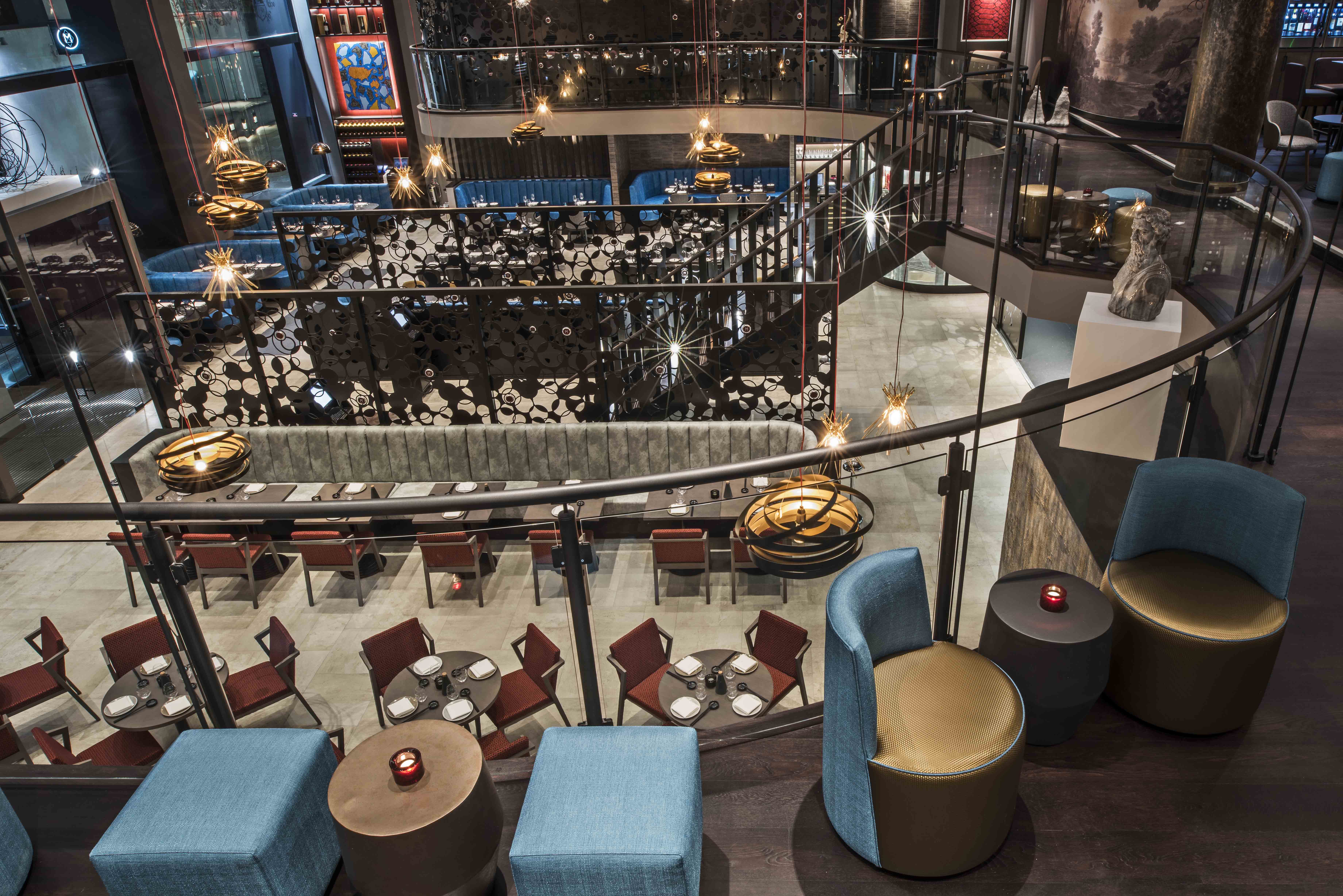 Sophisticated multi-level event space at GRILL, M Threadneedle Street for meetings and gatherings.