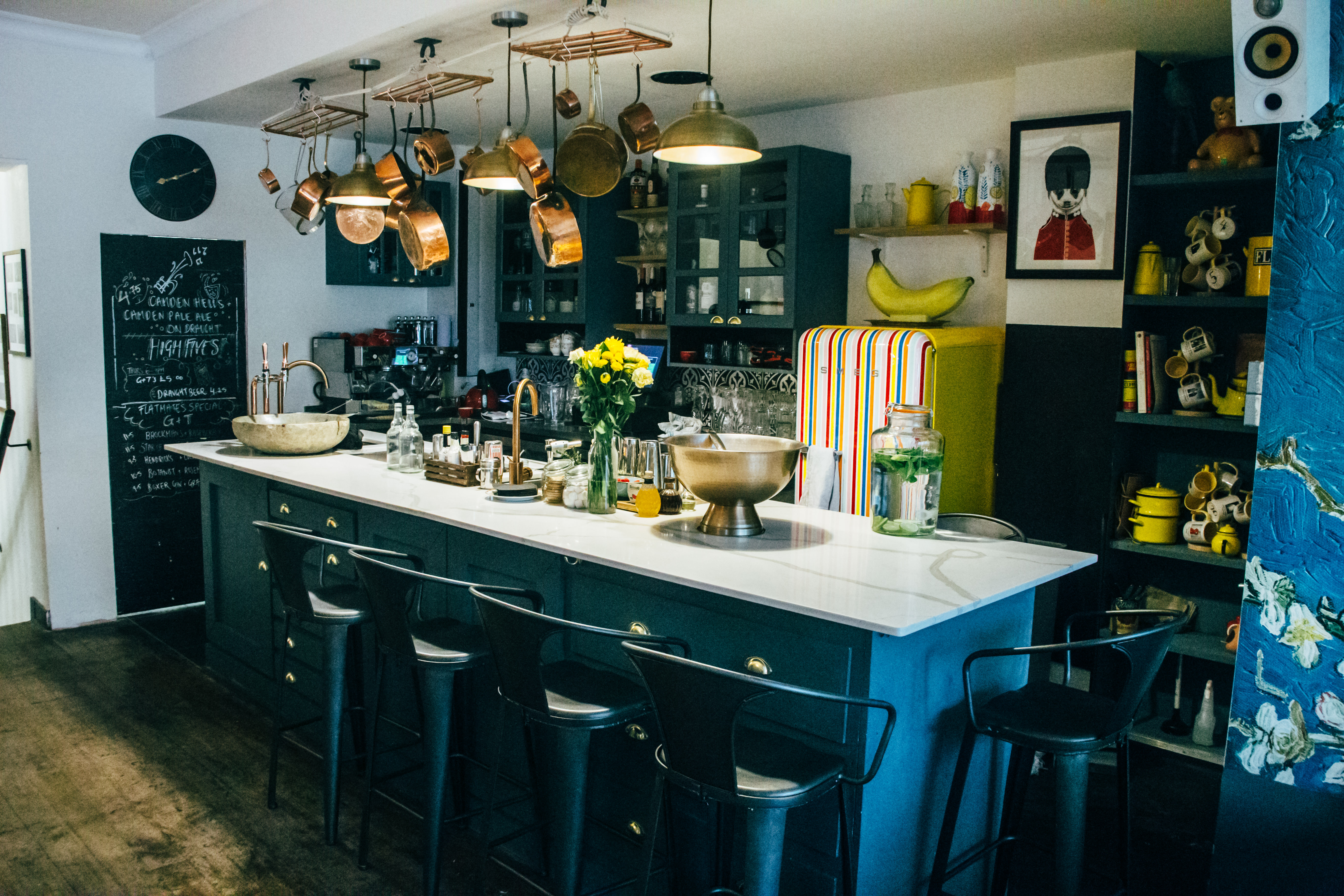 Stylish kitchen venue for intimate gatherings and culinary events at The Little Yellow Door.