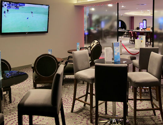 Stylish Sports Lounge at Alea Casino for networking and relaxation events.