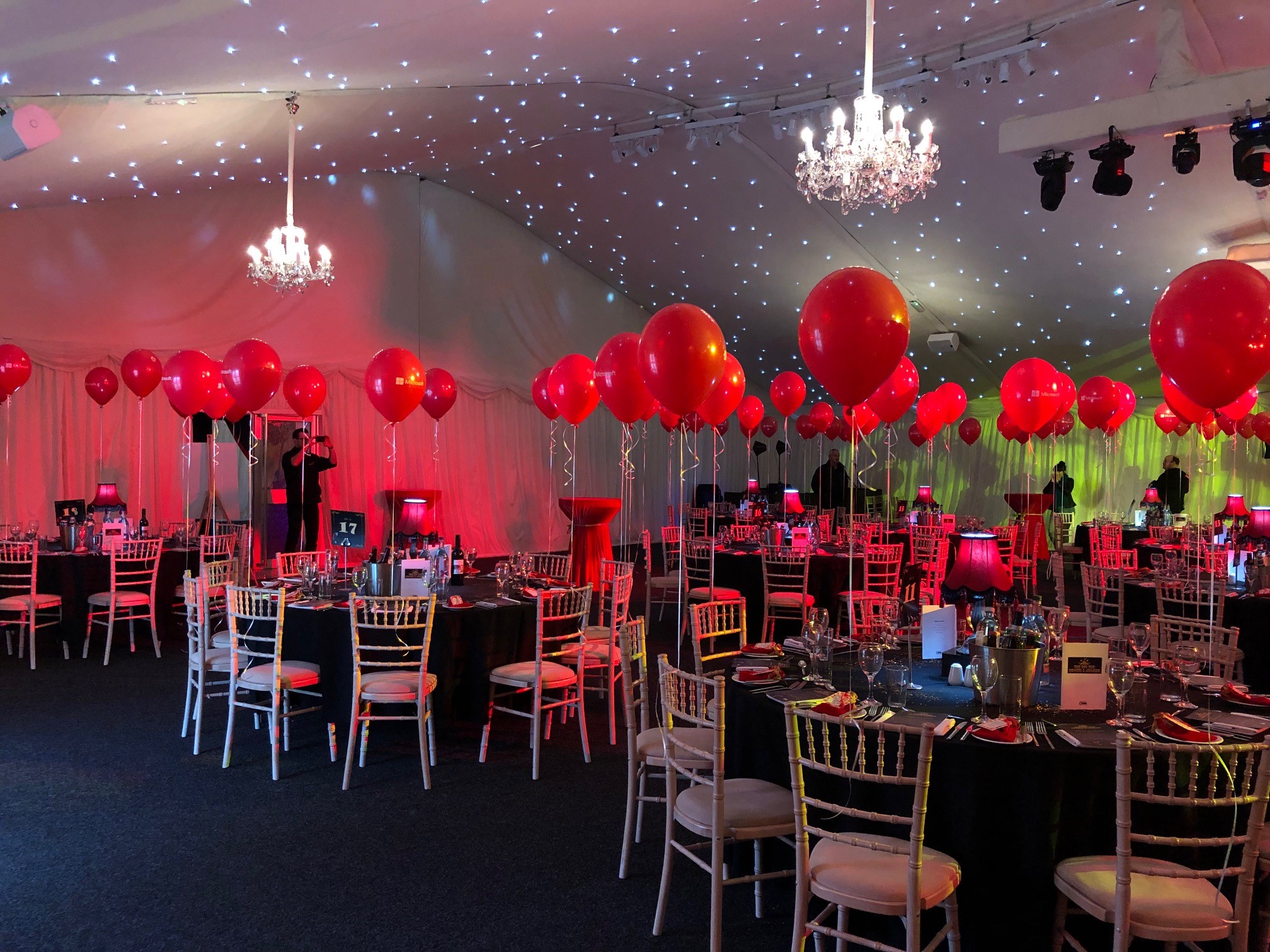 Garden Marquee at Hunton Park Hotel, elegant tables for formal celebrations and events.
