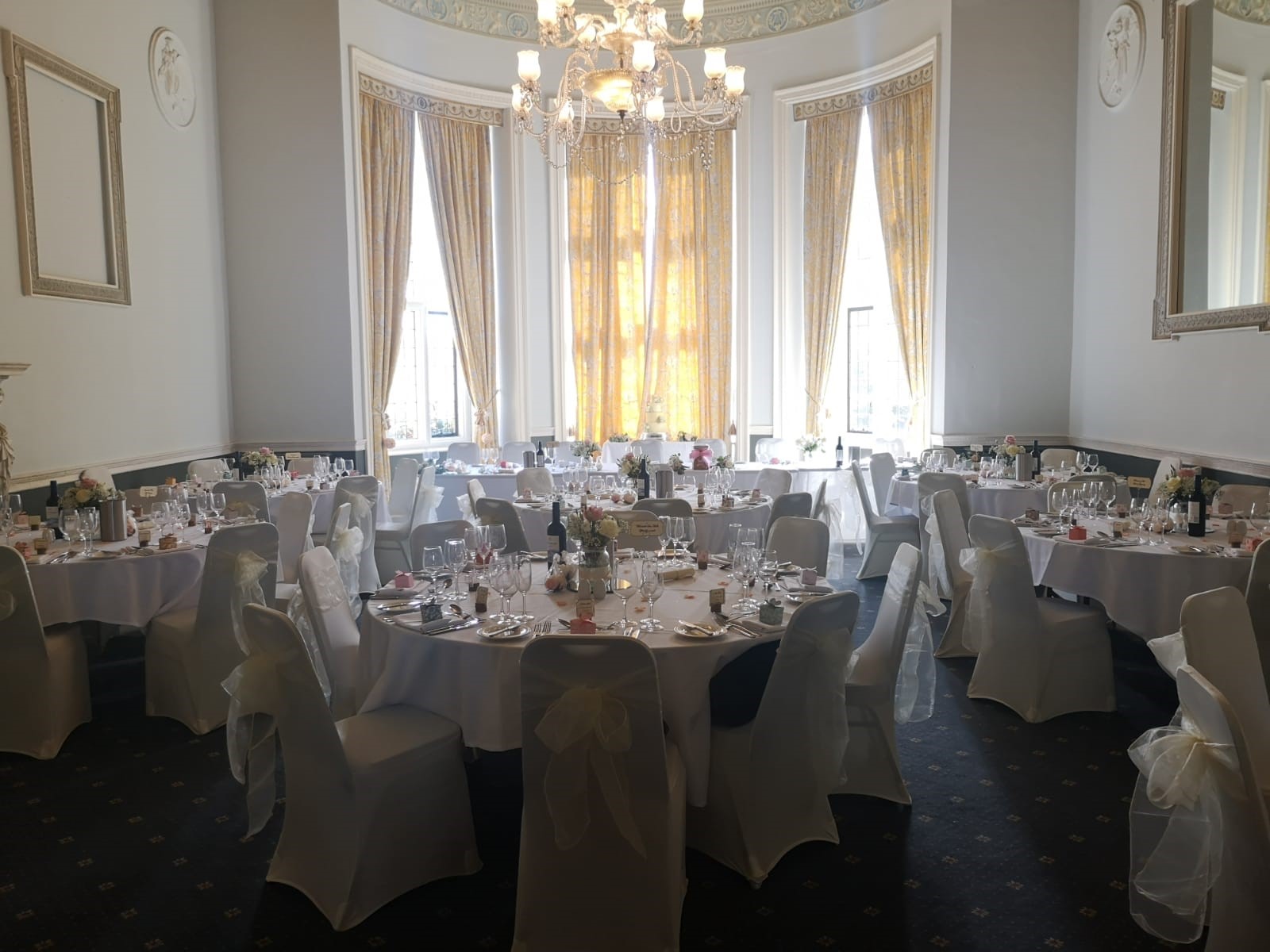 Elegant banquet room at Broome Park Hotel, perfect for weddings and corporate events.