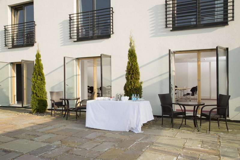 Thorpe Suite outdoor space at Lifehouse Spa, ideal for networking events and breakout sessions.