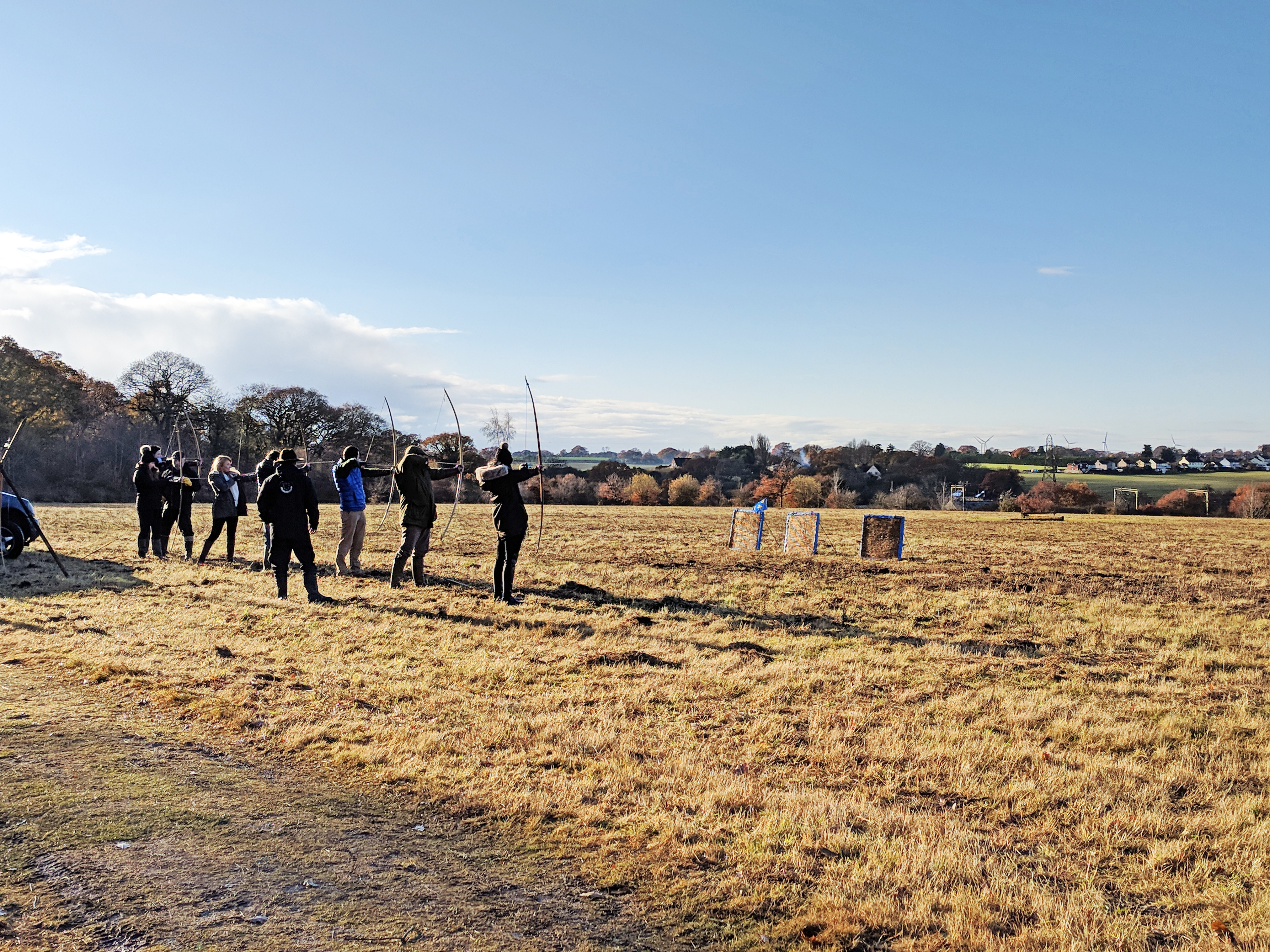 Outdoor team-building clay pigeon shooting at Lifehouse Spa and Hotel's Thorpe Suite.