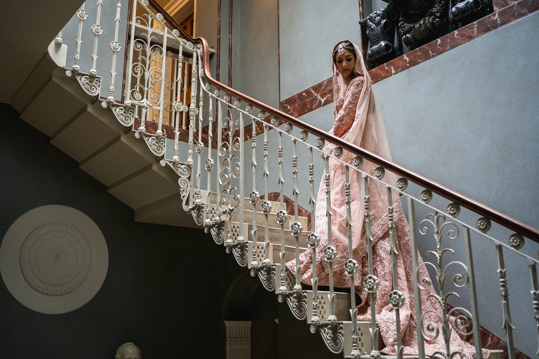 Elegant staircase in Upper Drawing Room, Pitzhanger Manor; perfect for weddings and events.