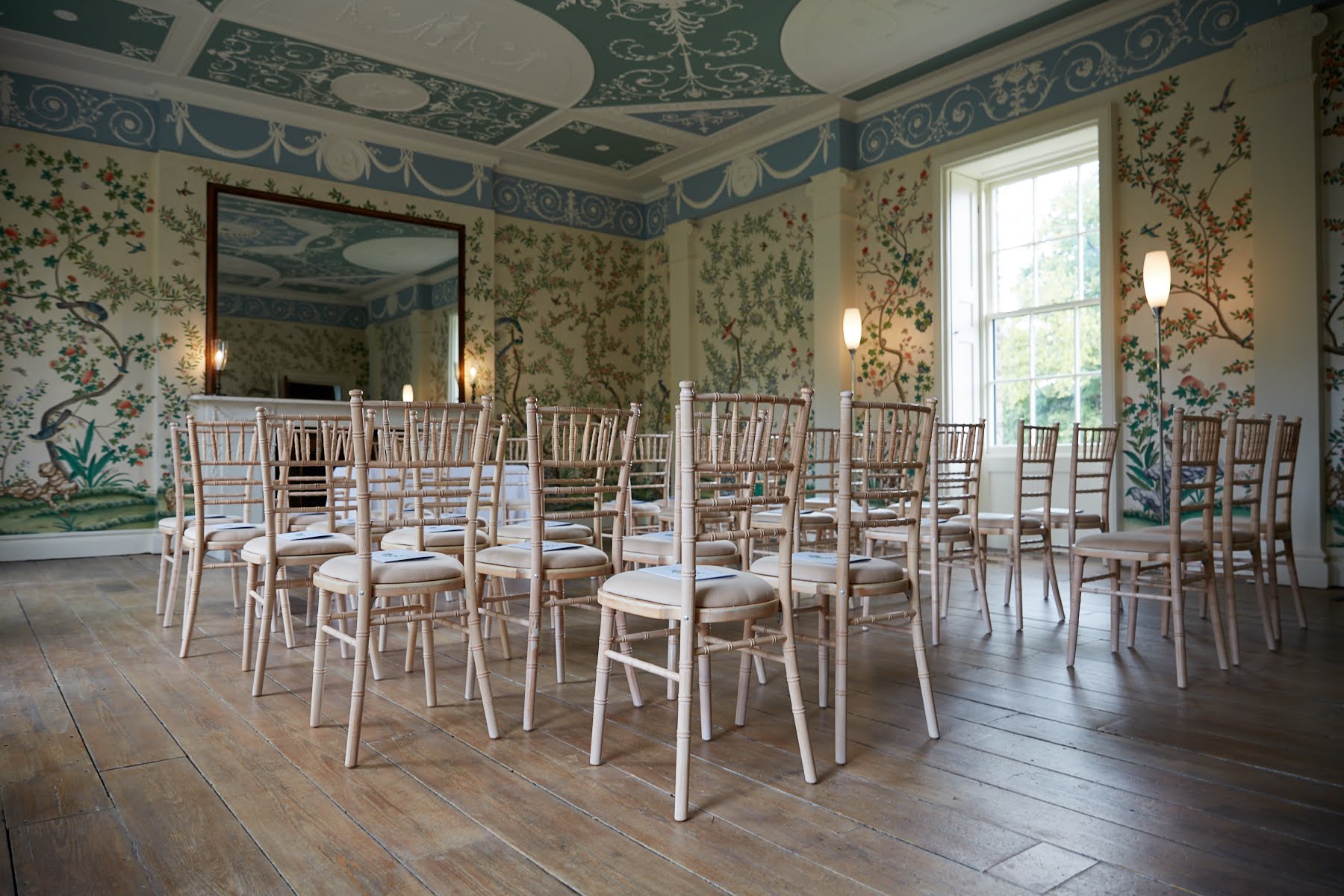 Upper Drawing Room at Pitzhanger Manor, elegant chairs for meetings and workshops.