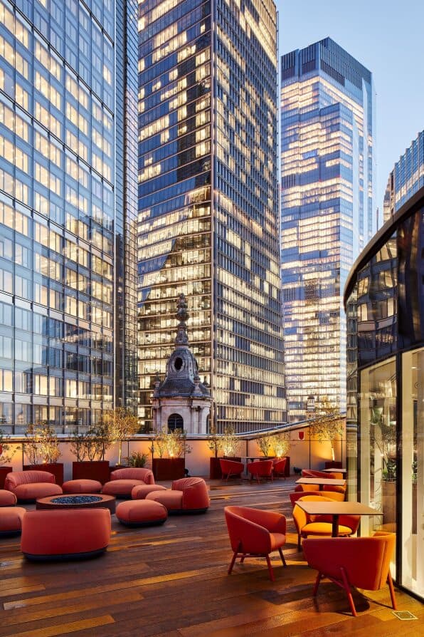 Outdoor terrace at Uncommon Liverpool Street, ideal for networking events and conferences.