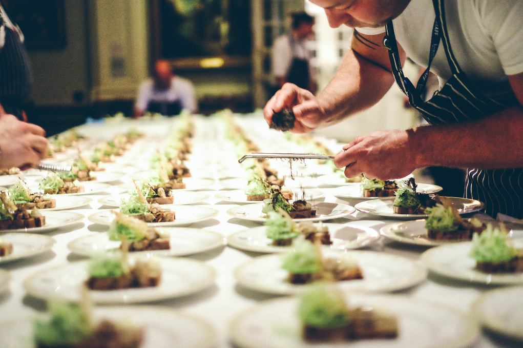 Home Dressing Room at Lord's Cricket Ground, elegant food presentation for events.