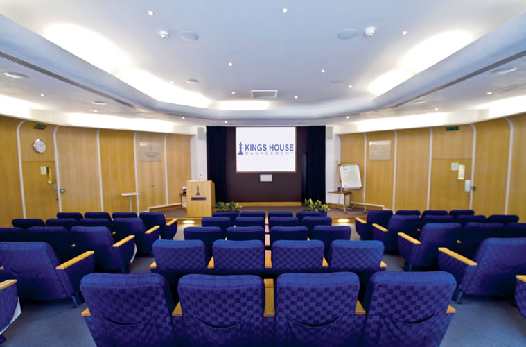 King Charles Theatre conference room with tiered seating for corporate events and meetings.