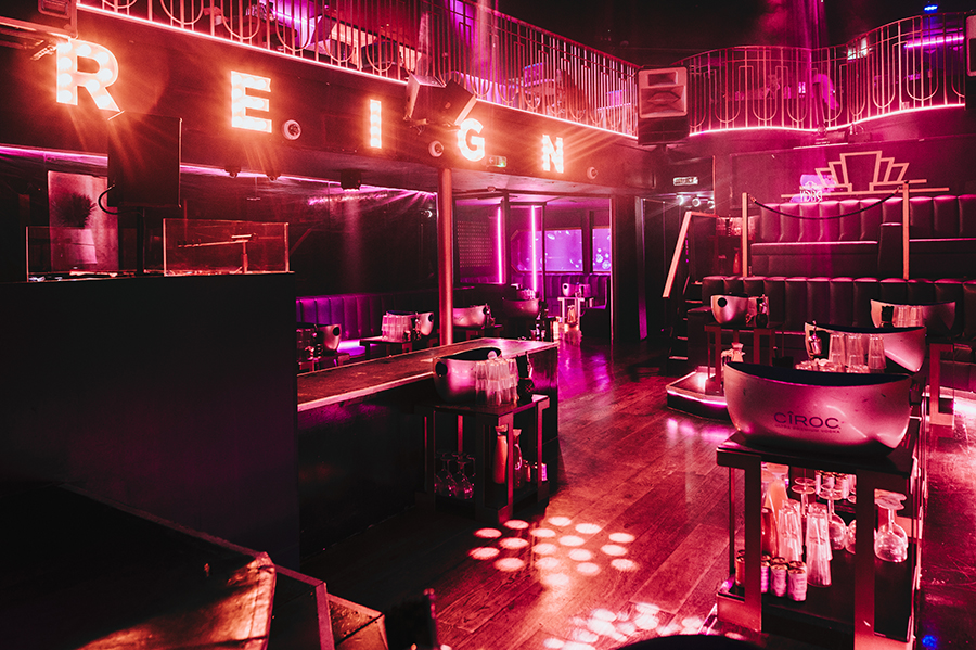 Vibrant event space at The Mezzanine, ideal for upscale nightlife and corporate gatherings.