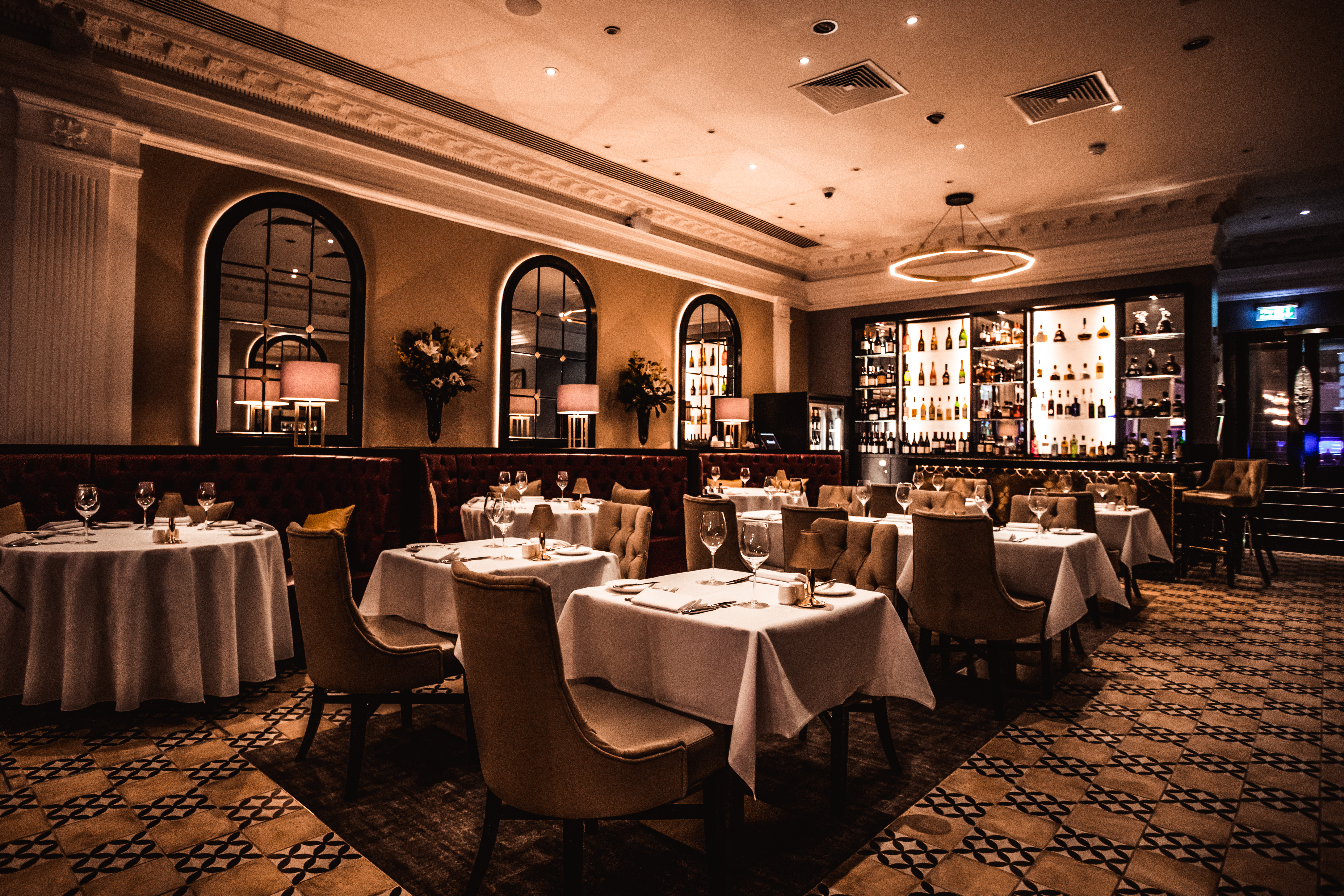 Elegant restaurant setting in Palm Beach, ideal for upscale events and private dinners.