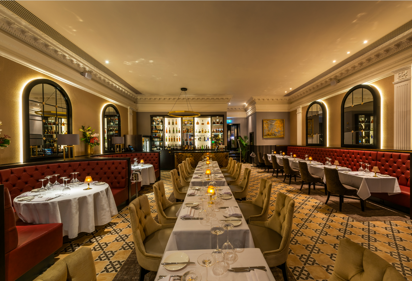Elegant dining space at The Restaurant, perfect for upscale events and corporate gatherings.