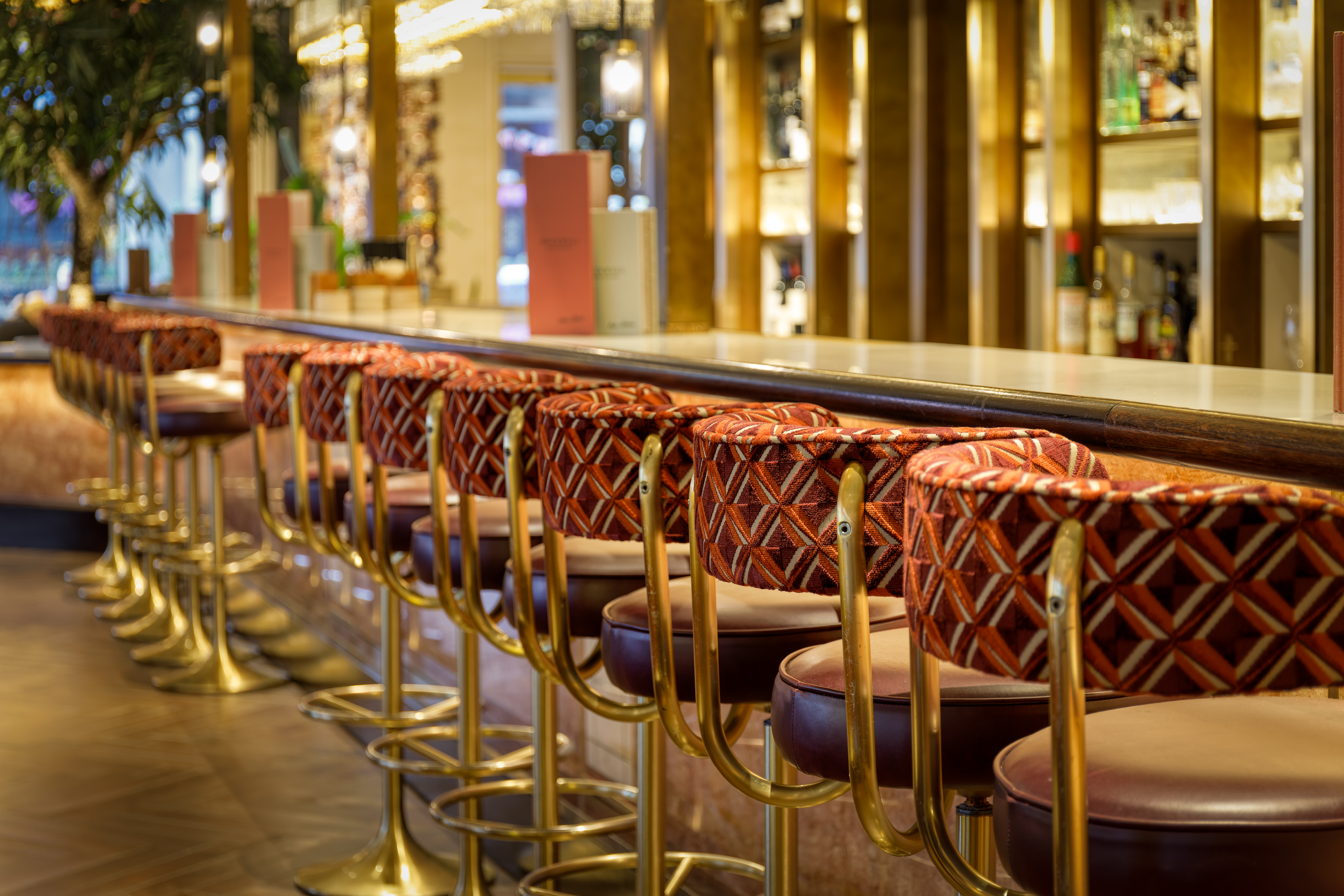 Chic bar area at Rockwell Bistro & WINE BAR for networking and cocktails in London.