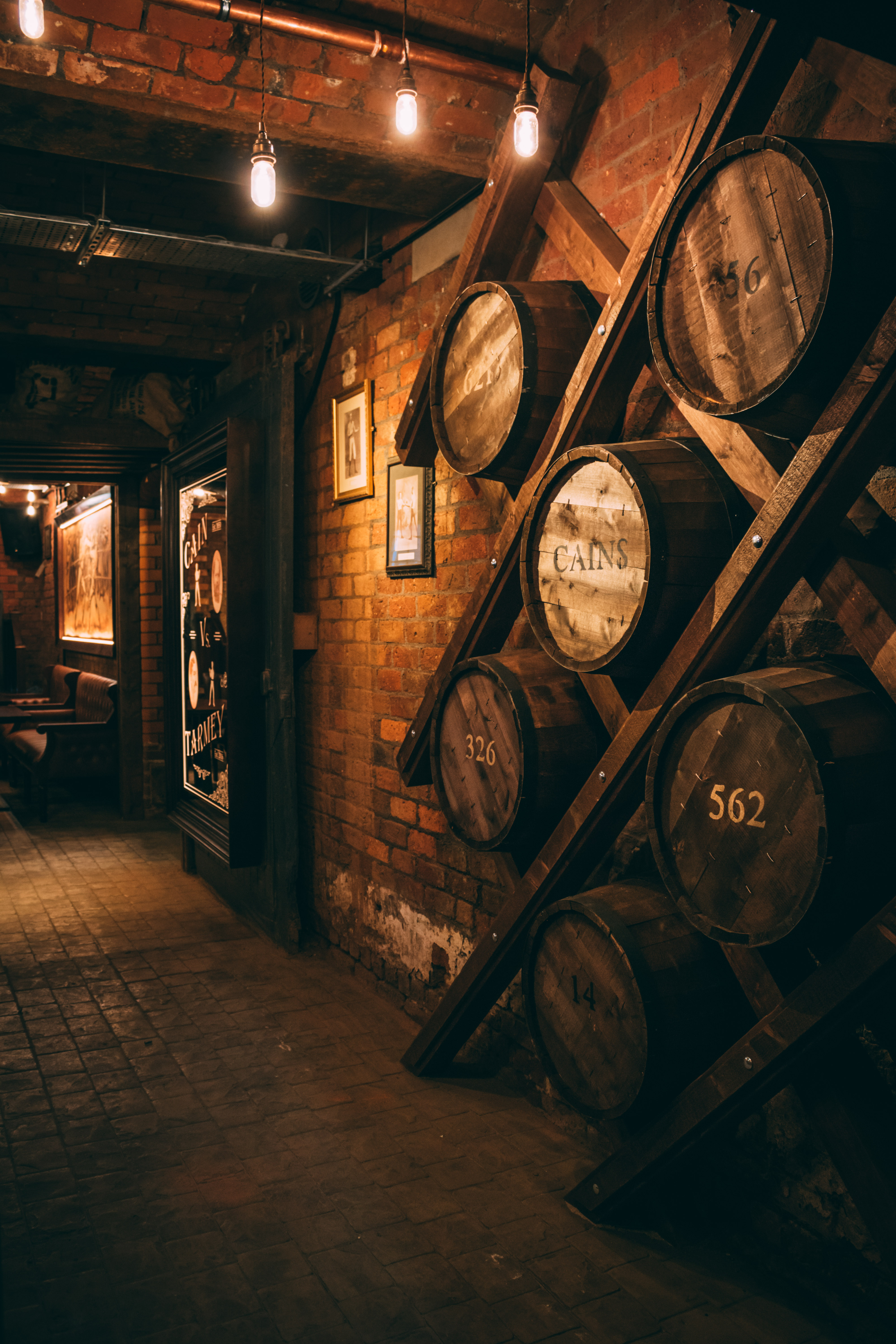 Rustic venue with exposed brick for wine tastings and private parties in Liverpool.