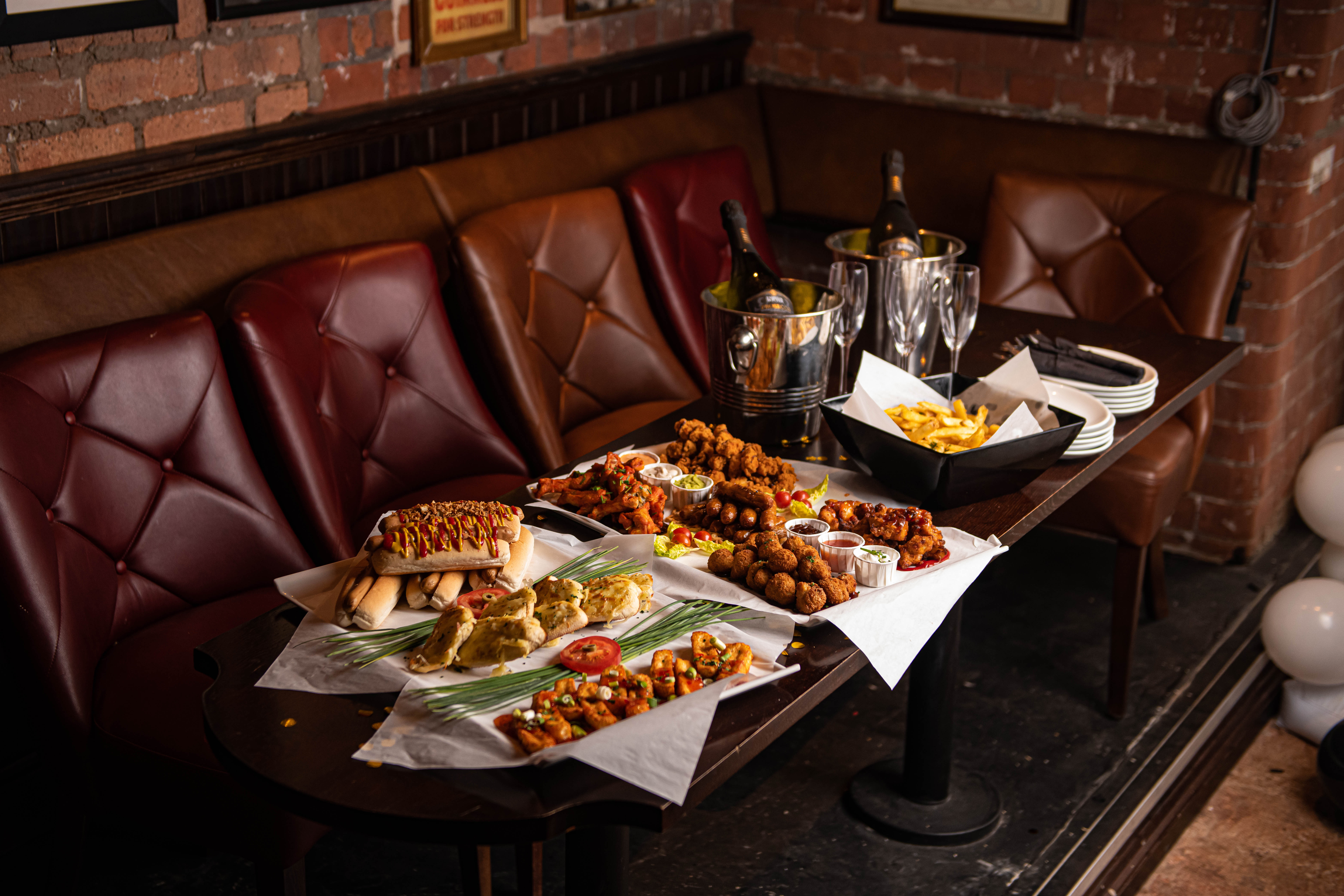 Appetizers and drinks at Quarter Hoop, Punch Tarmey's Liverpool for networking events.