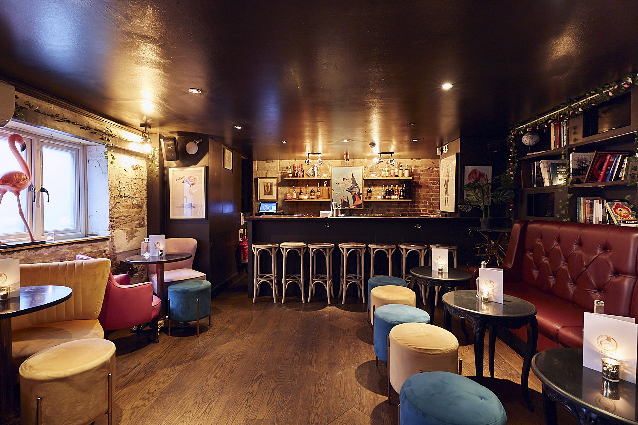 Stylish bar at The Jujub, ideal for networking events and cocktail receptions.