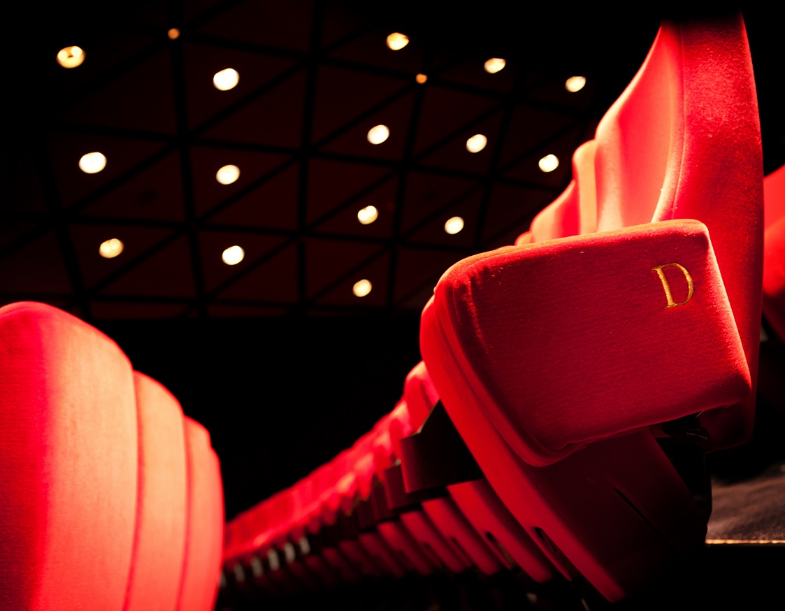 Plush red theater seats at BFI Southbank, ideal for conferences and performances.