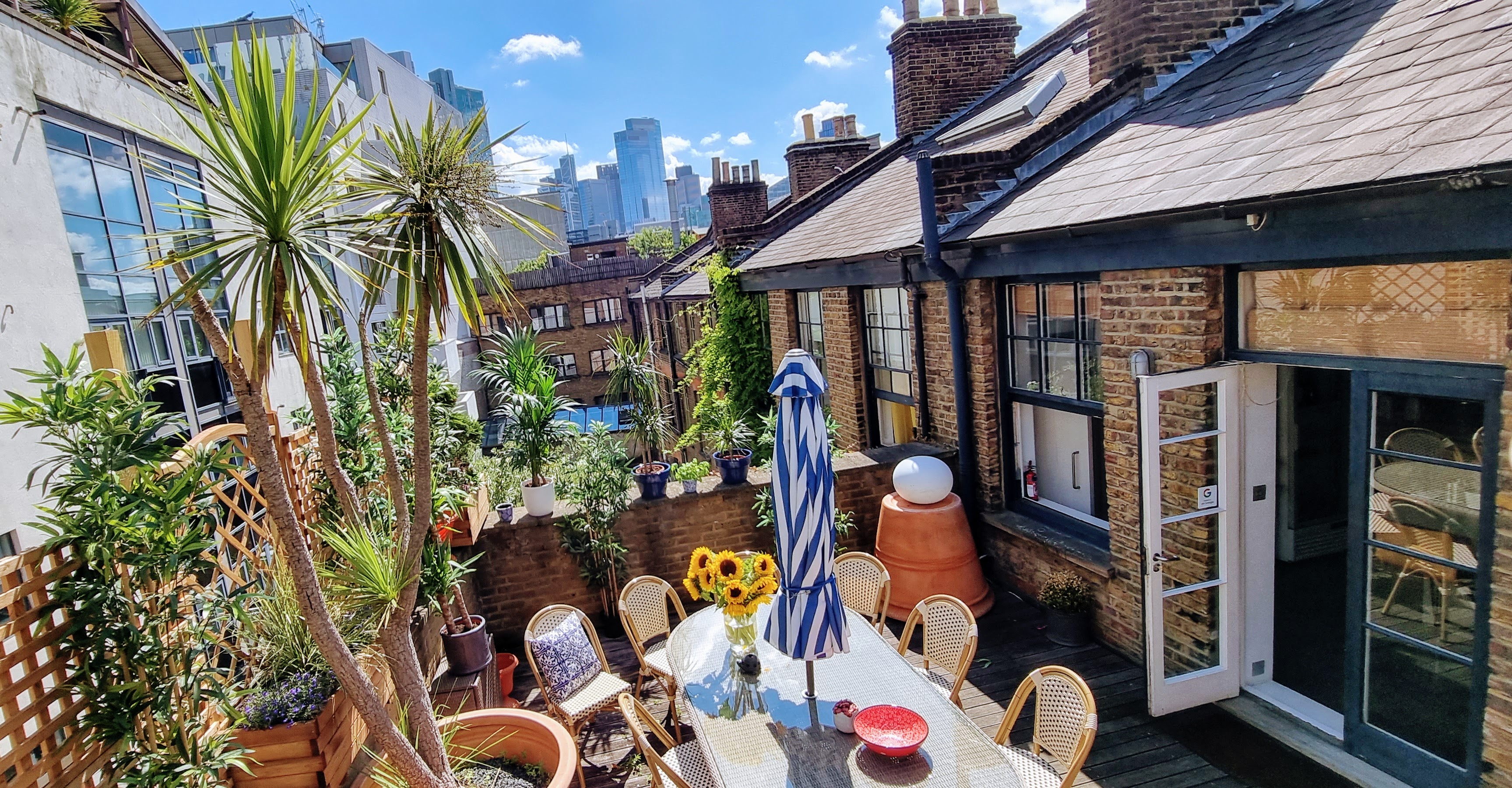 Charming outdoor venue in Lumiere London, ideal for intimate gatherings and networking events.