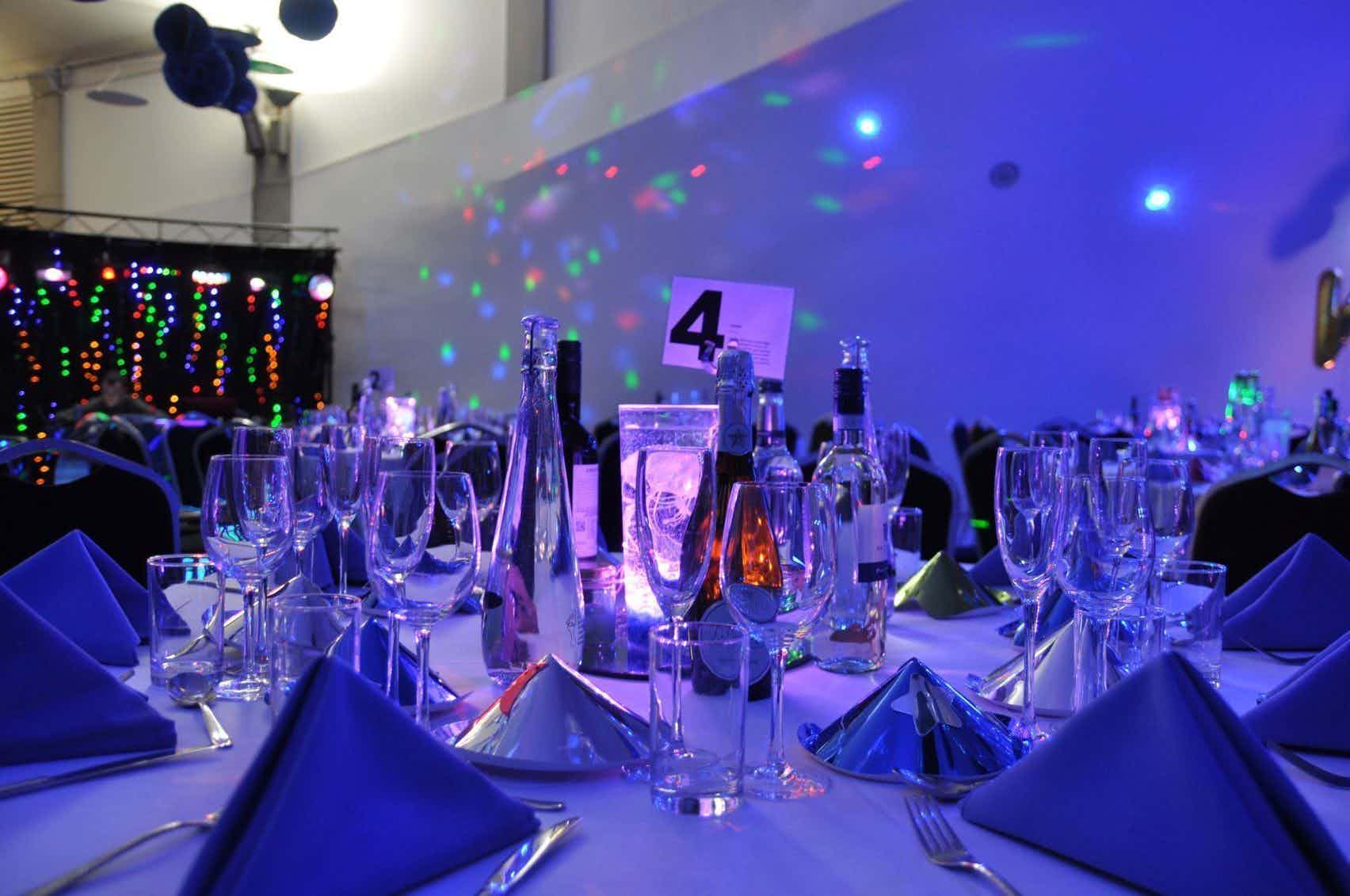 Elegant banquet table at Bristol Aquarium, perfect for celebrations and events.