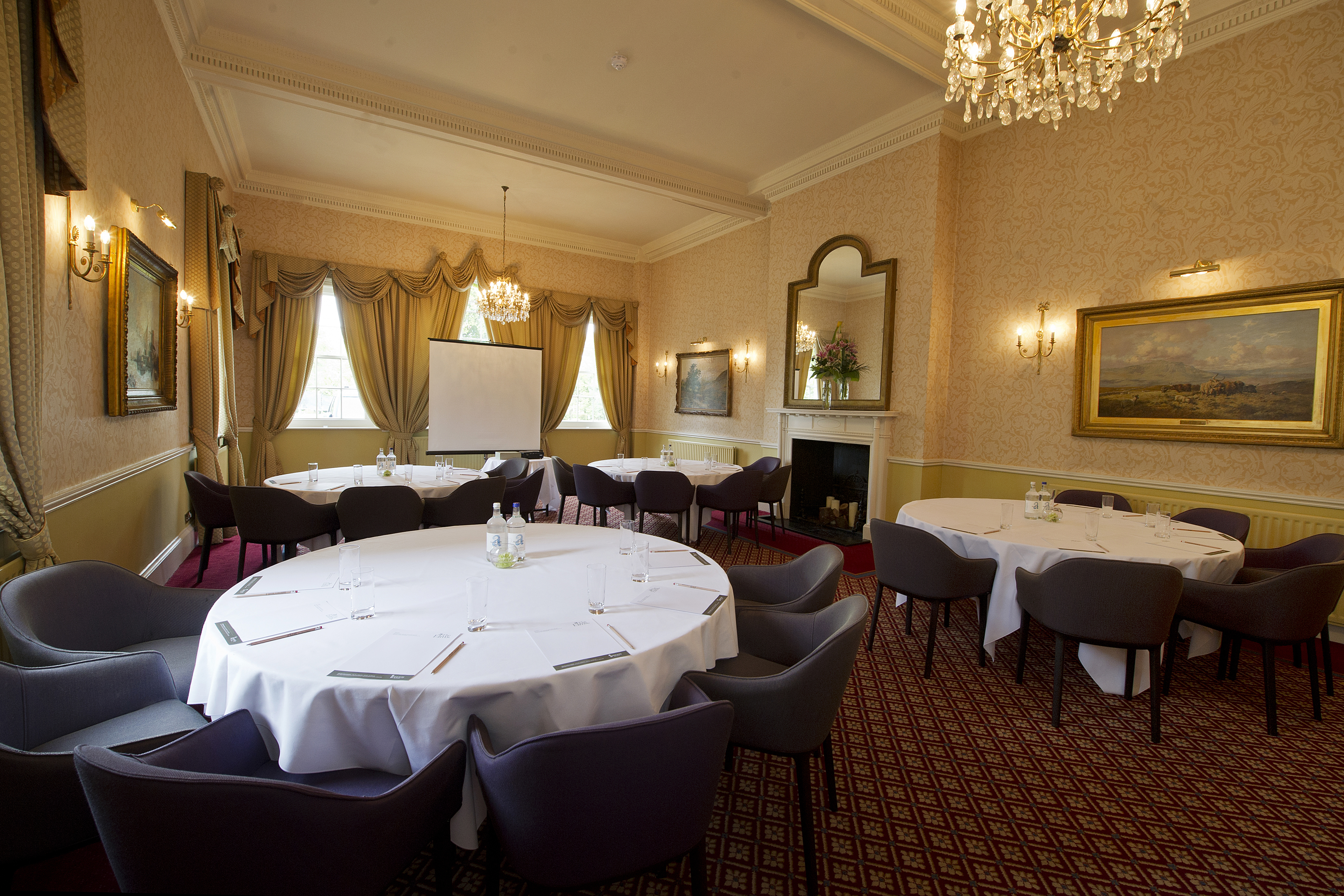 Elegant meeting room at The Elms Hotel, perfect for corporate events and workshops.
