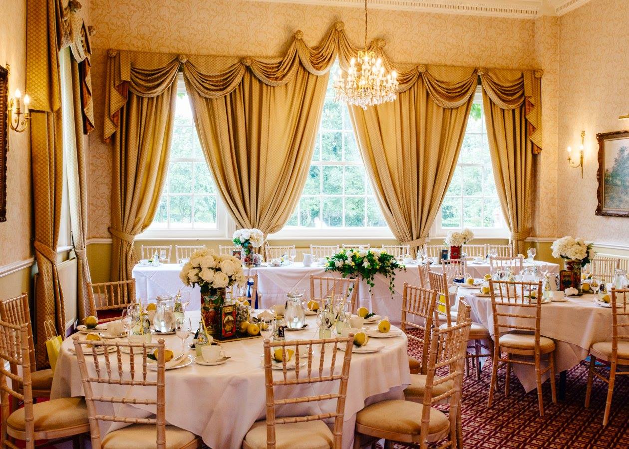 Elegant banquet room at The Elms Hotel, perfect for weddings and corporate events.
