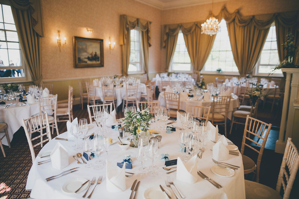 Elegant banquet room at The Elms Hotel, perfect for weddings and corporate events.