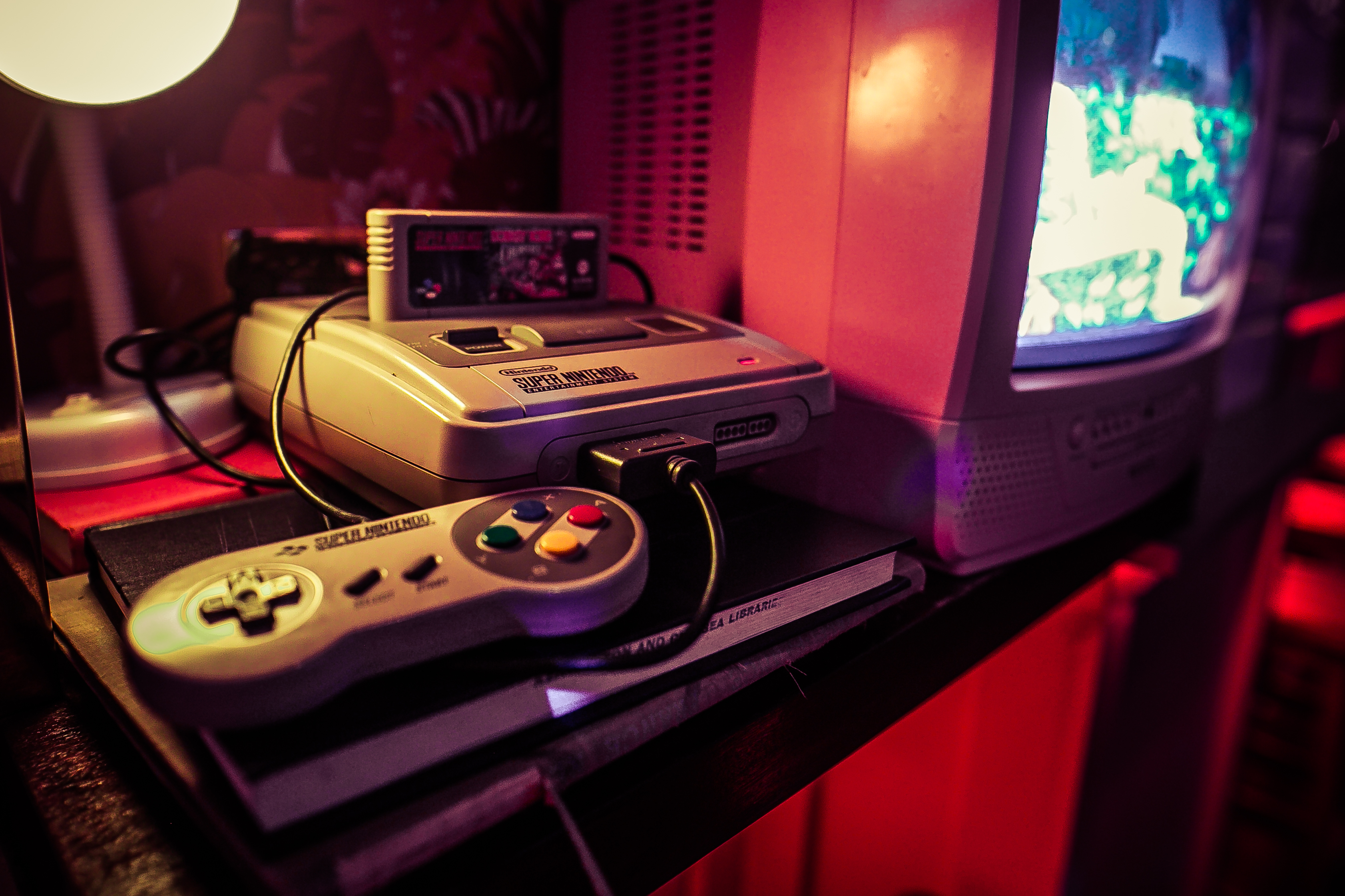 Retro gaming setup with classic console for themed parties and networking events.