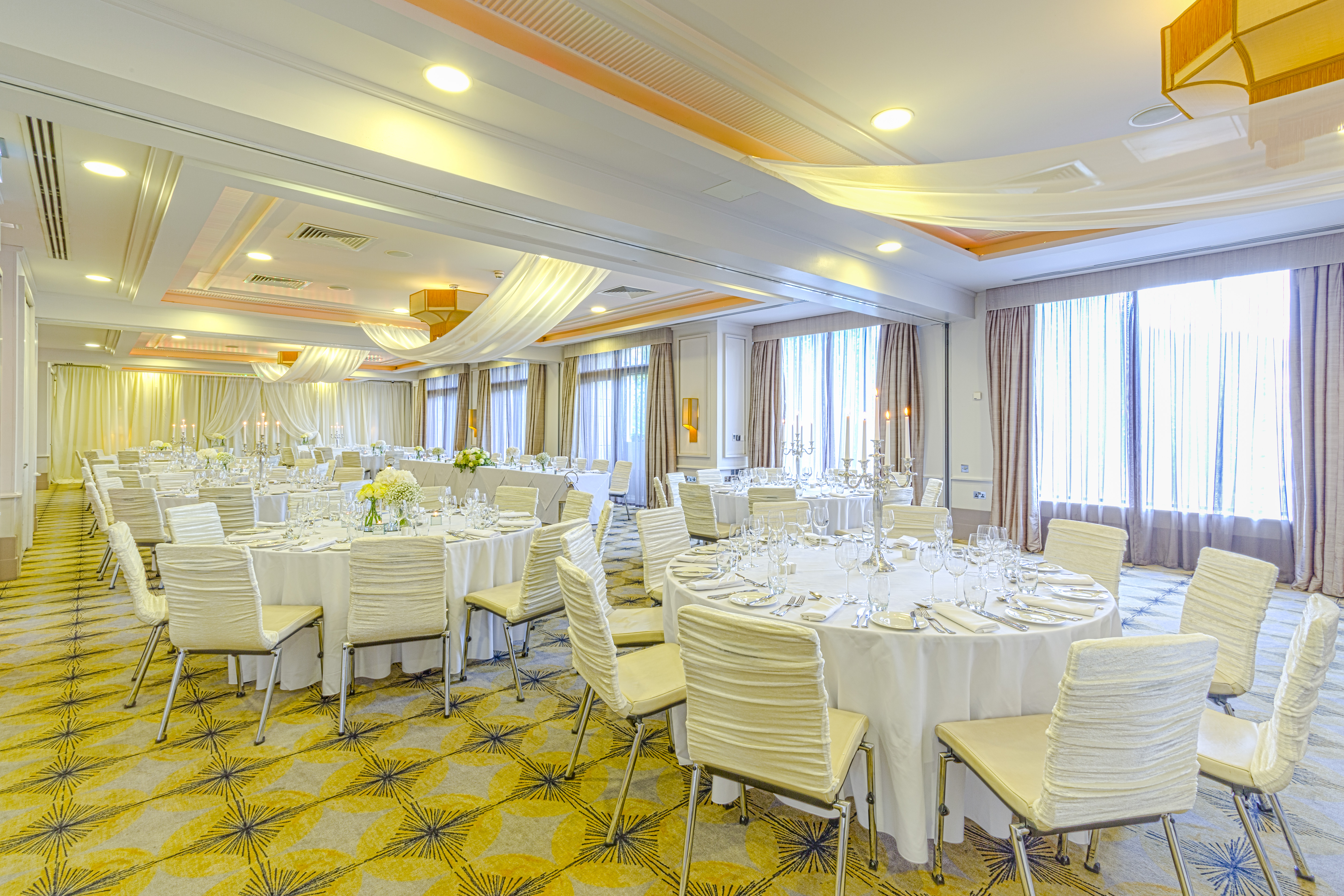 Elegant banquet hall in The Merchant Hotel Belfast, perfect for weddings and corporate events.