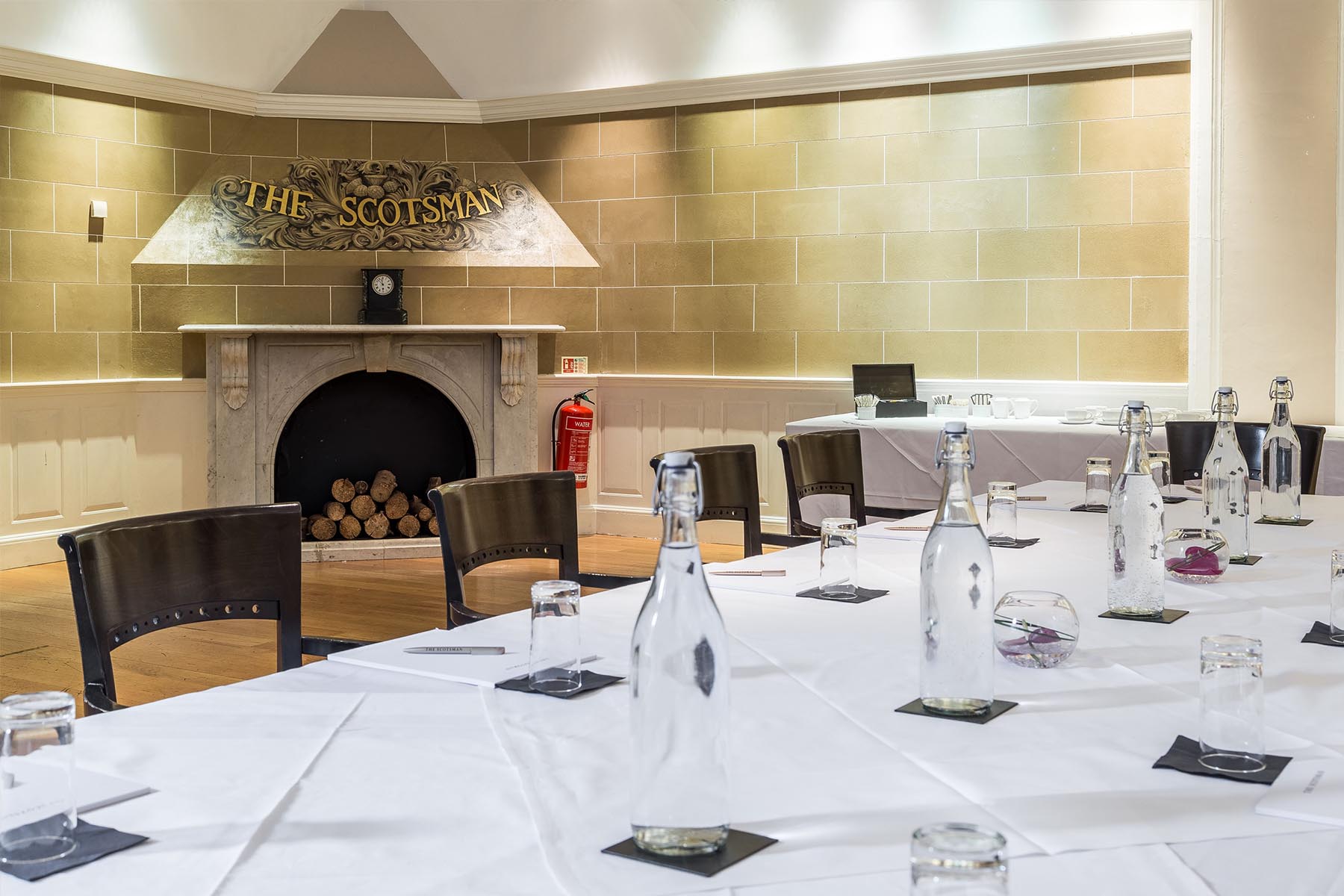 Elegant meeting room in Scotsman Hotel, ideal for corporate events and gatherings.
